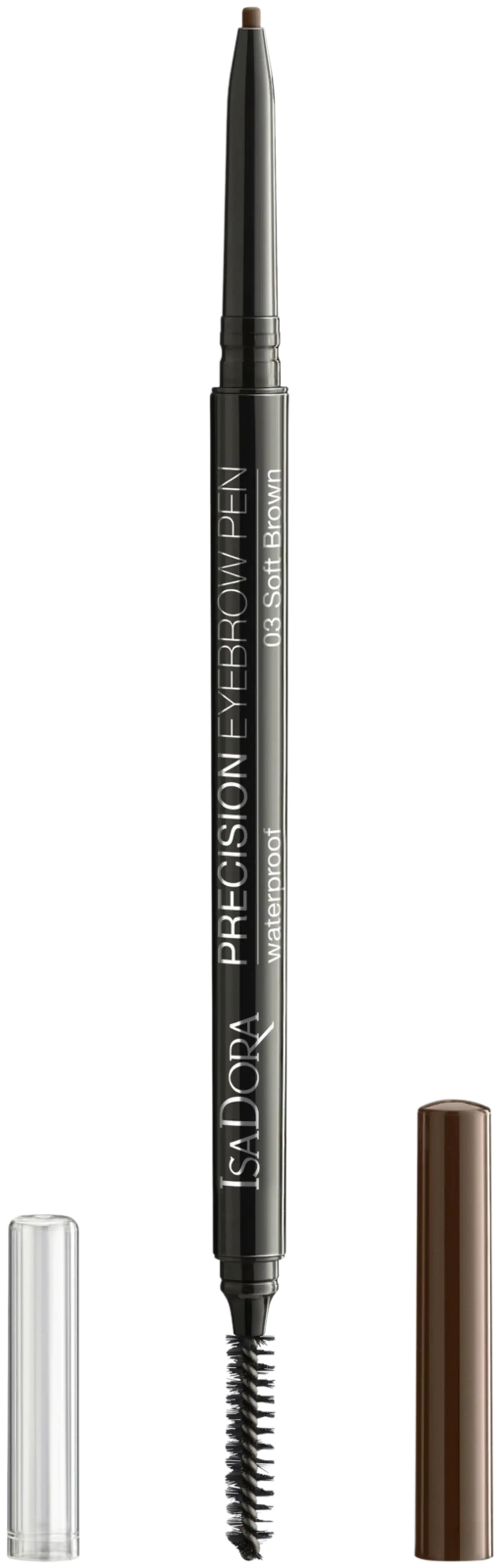 IsaDora Precision Eyebrow Pen Waterproof 03 Soft Brown kulmakynä 0,09 g - 1