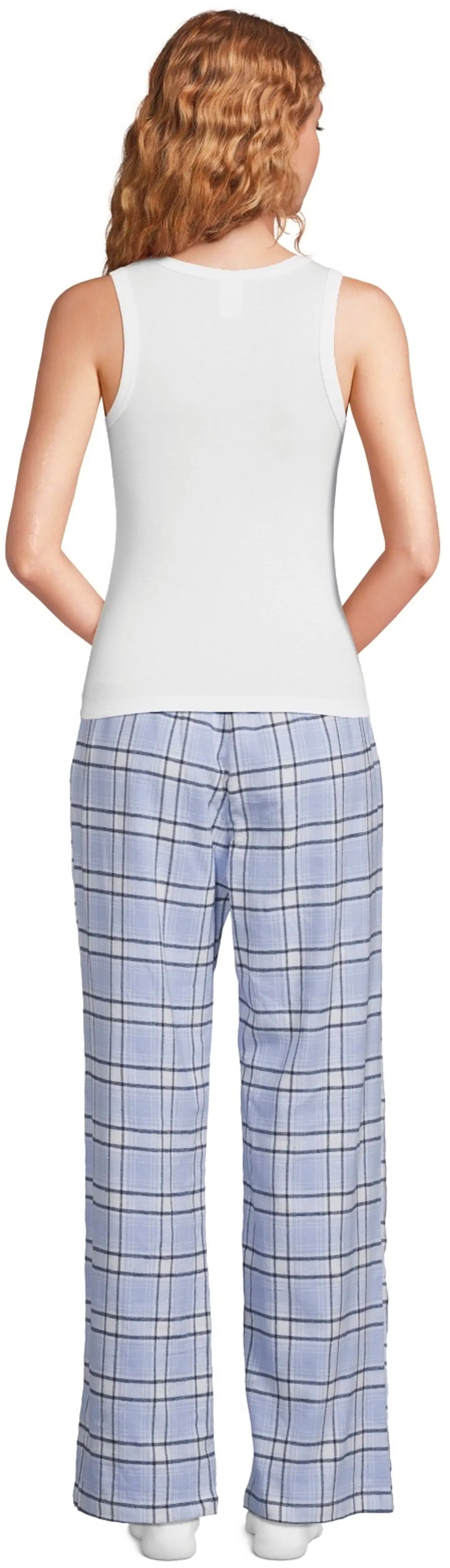 Actuelle naisten flanellihousut 212A382611 - Blue check - 3