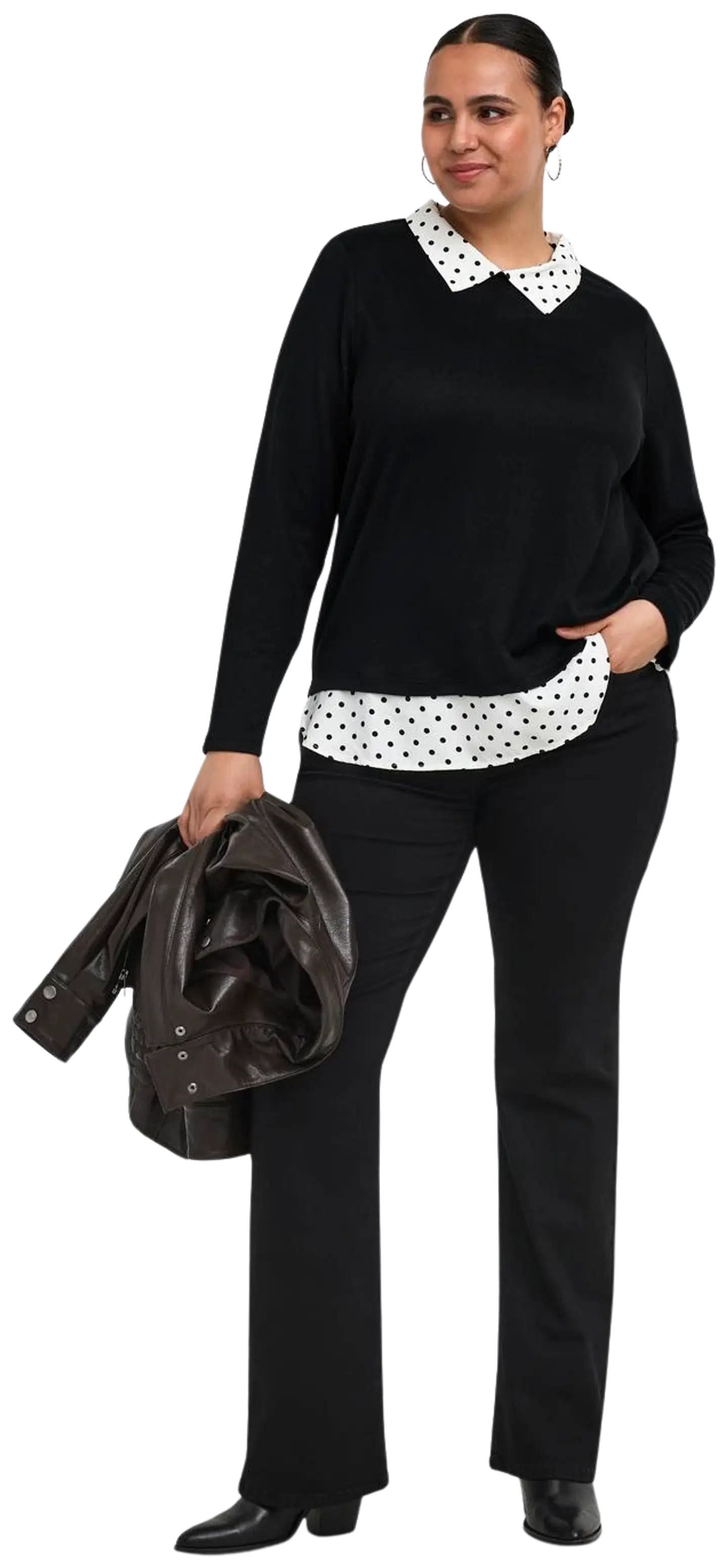 ONLY CARMAKOMA naisten neulepaita Caralba - Black - 5