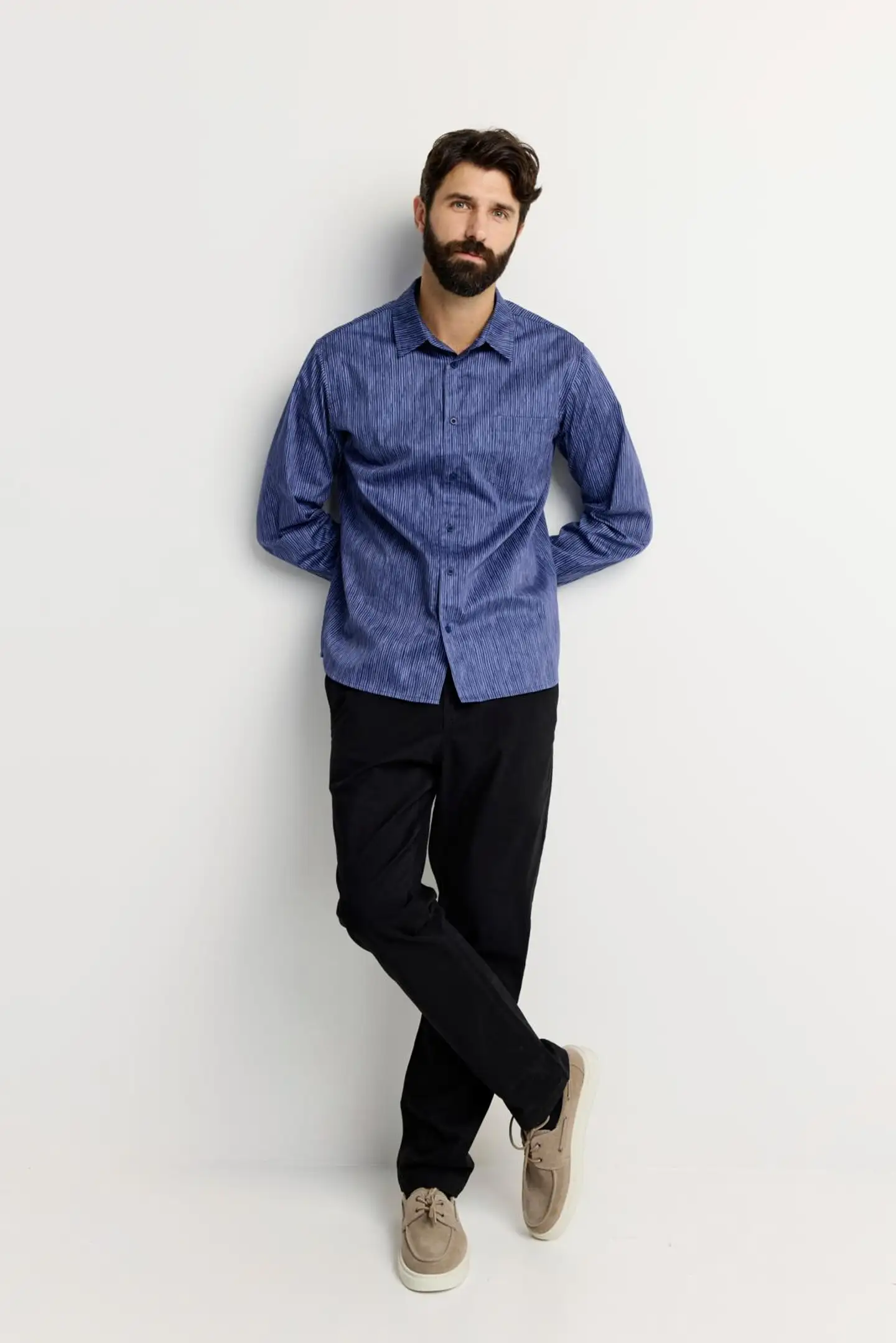 Finlayson miesten kauluspaita Tiuhta - Blue-white stripe - 4