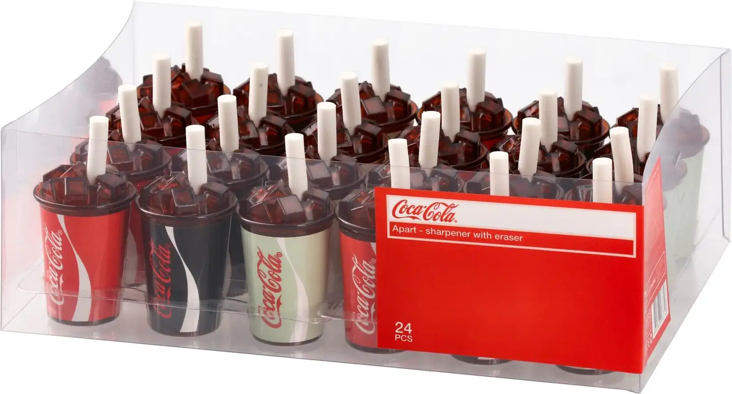 Coca-Cola teroitin pyyhekumi pillillä, erilaisia