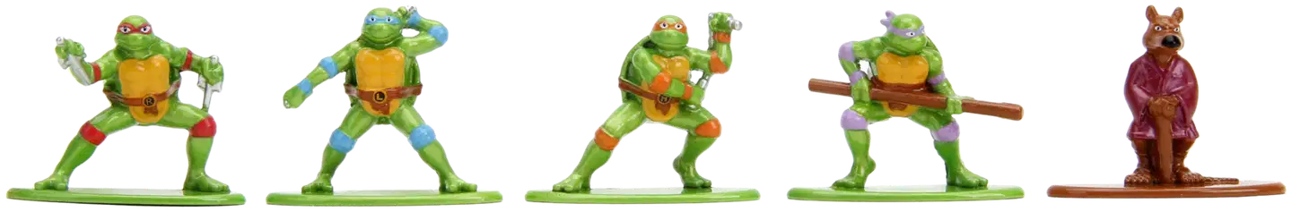 Jada Turtles keräilyhahmot, 4 cm, metallia (die-cast), 18 kpl/pakkaus - 4