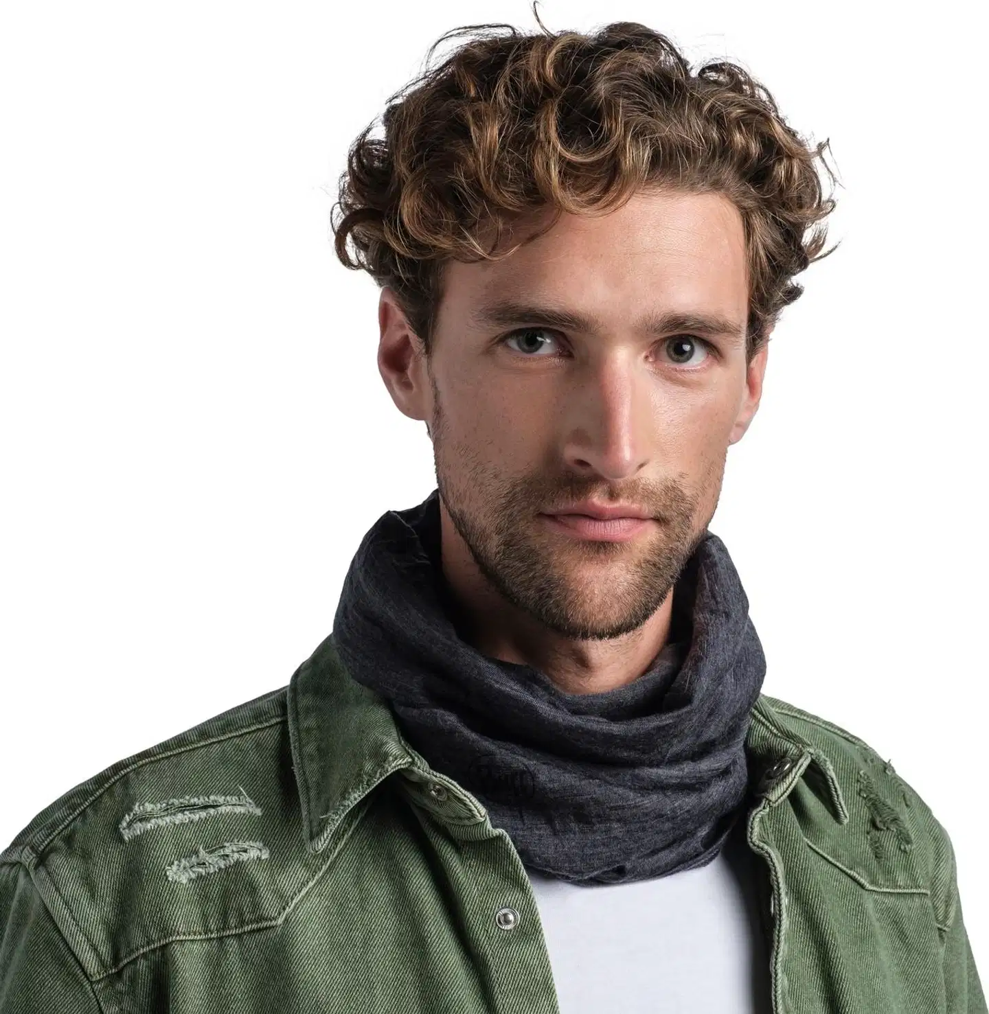 Buff Merino Lightweight tuubihuivi Solid Grey - 5