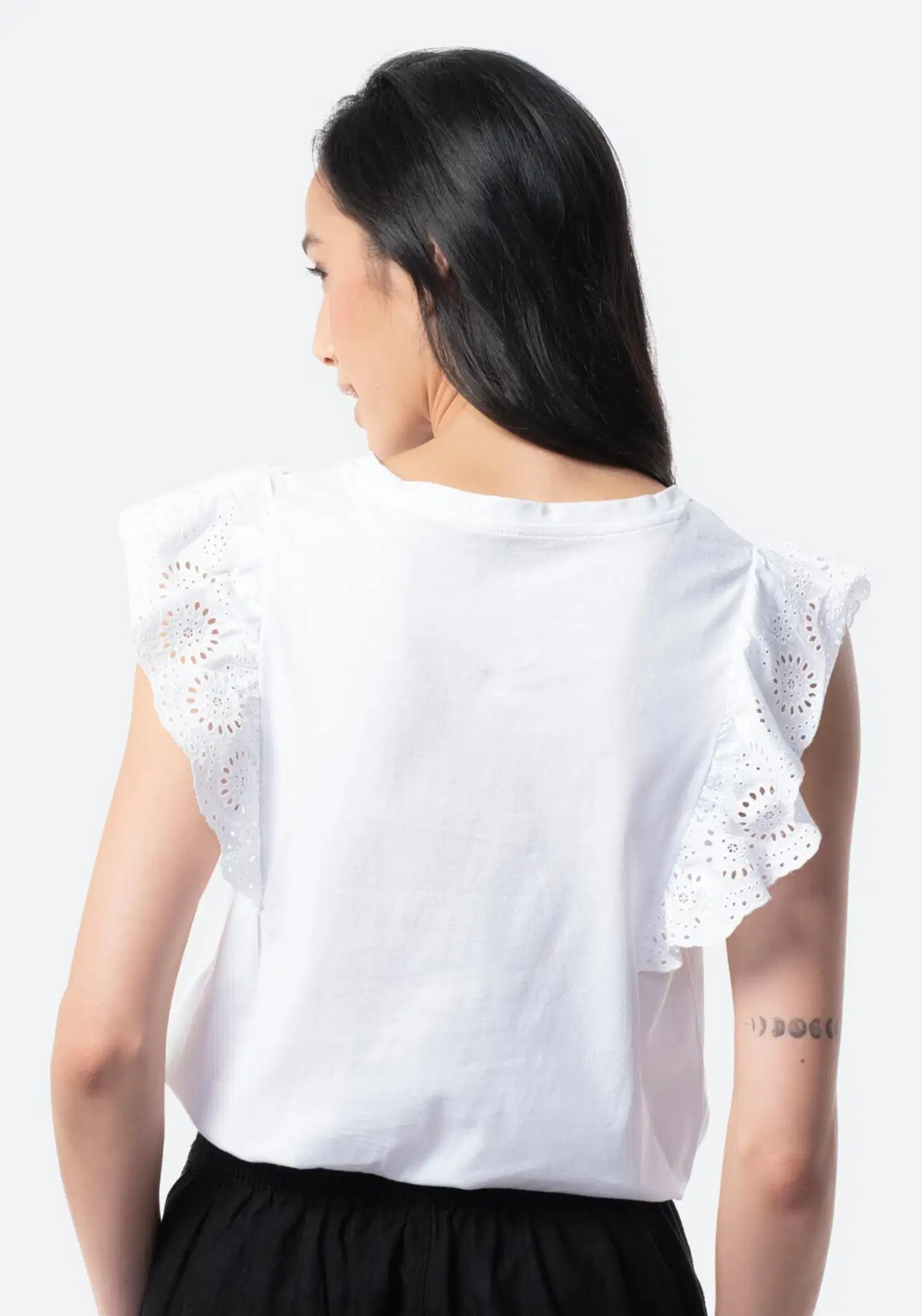 TEX naisten frillatoppi I282731 - WHITE 1 - 2