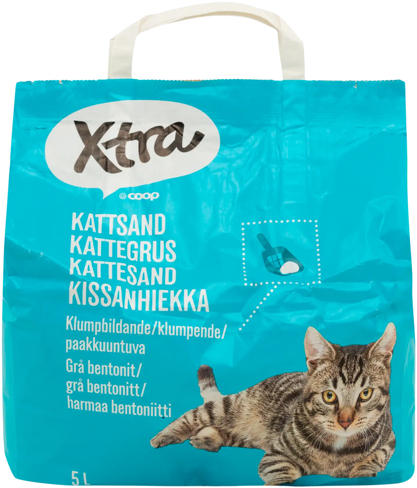 Xtra paakkuuntuva harmaa kissanhiekka bentoniitti 5l