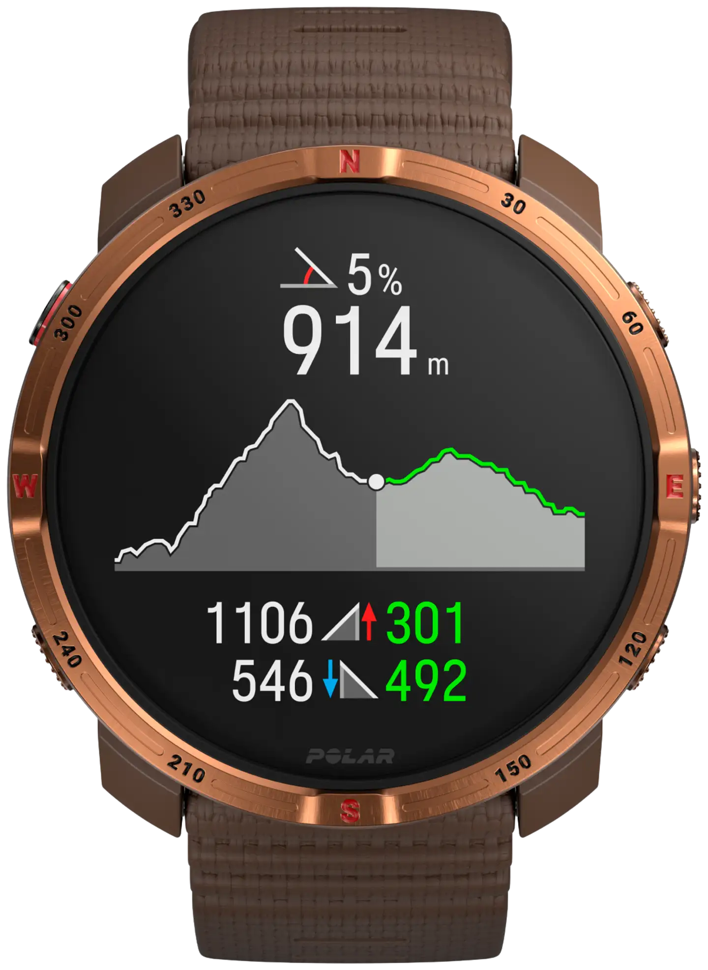 Polar Outdoor-kello Grit X2 ruskea S-L - 6