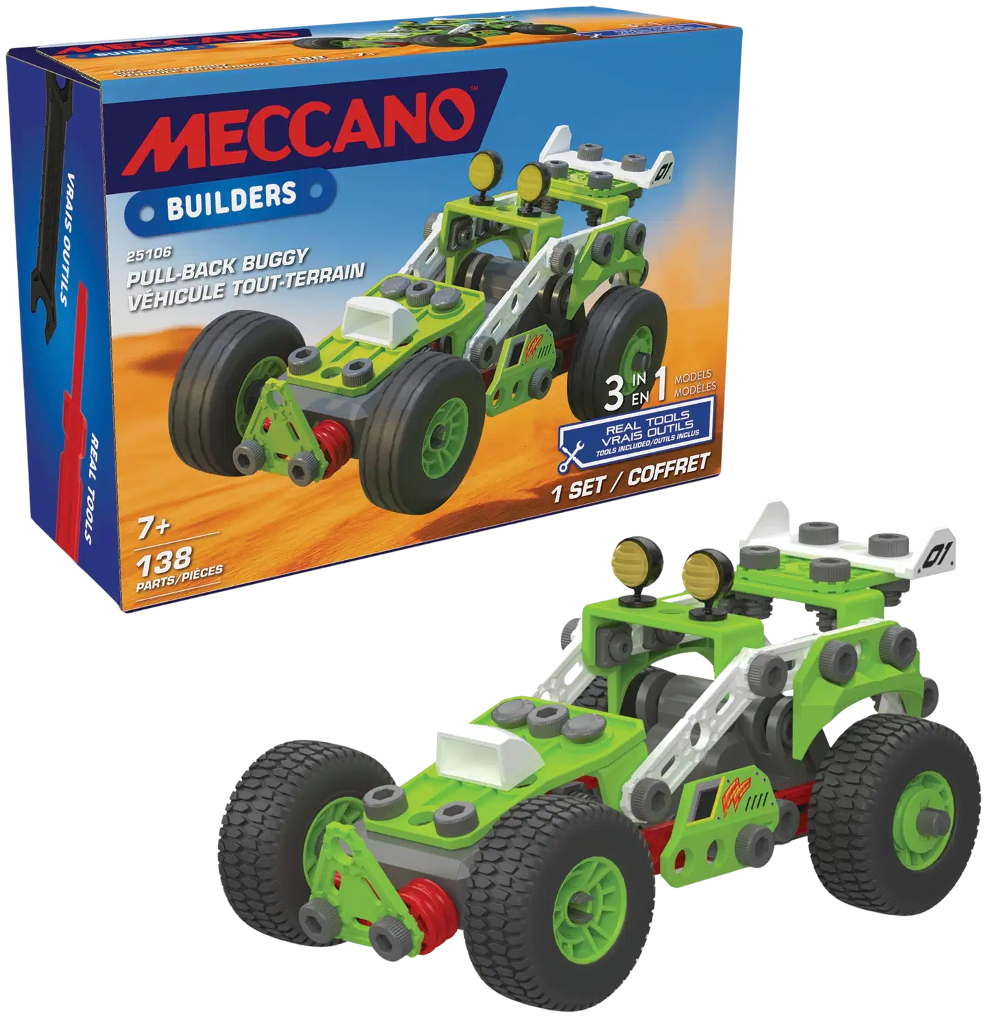 Meccano Junior Pull Back Buggy -rakennussarja - 1