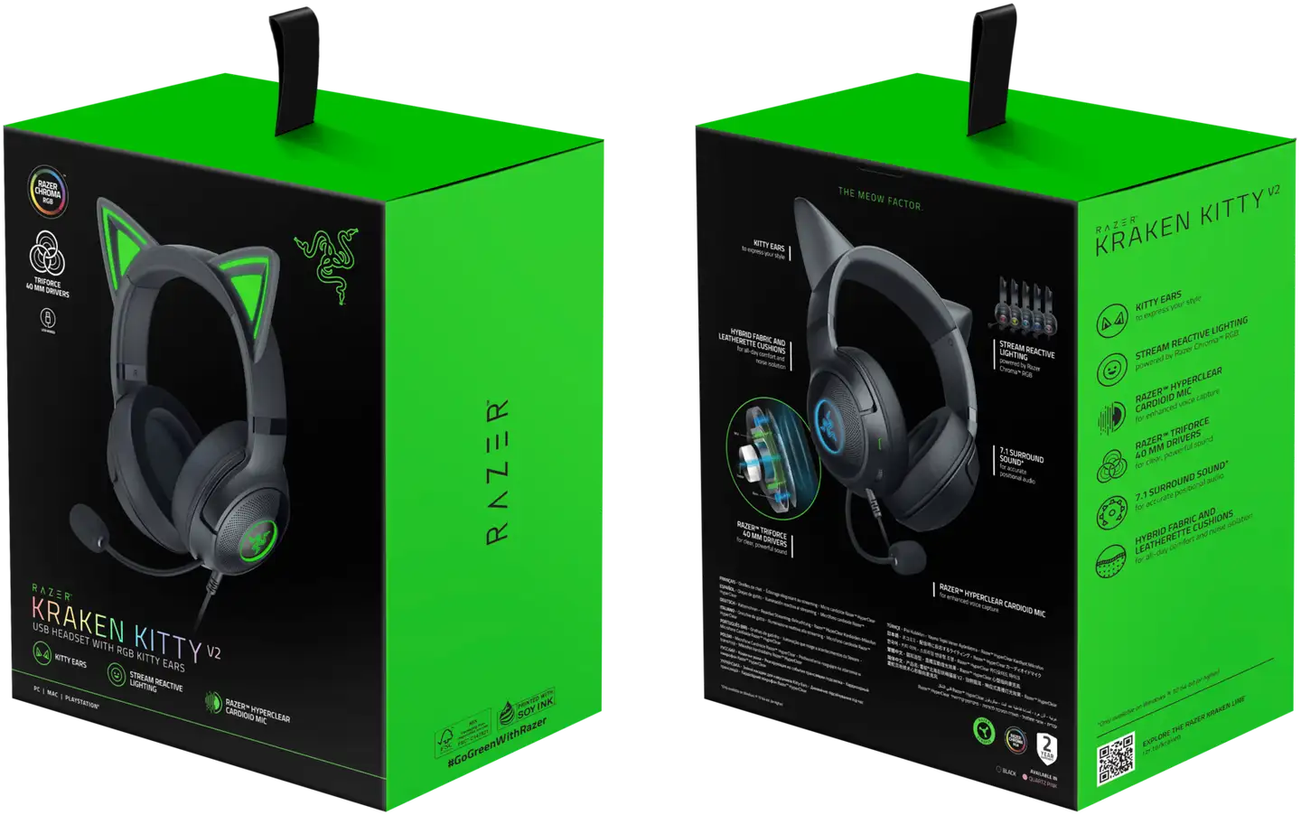 Razer kuulokkeet Kraken Kitty V2 musta - 6