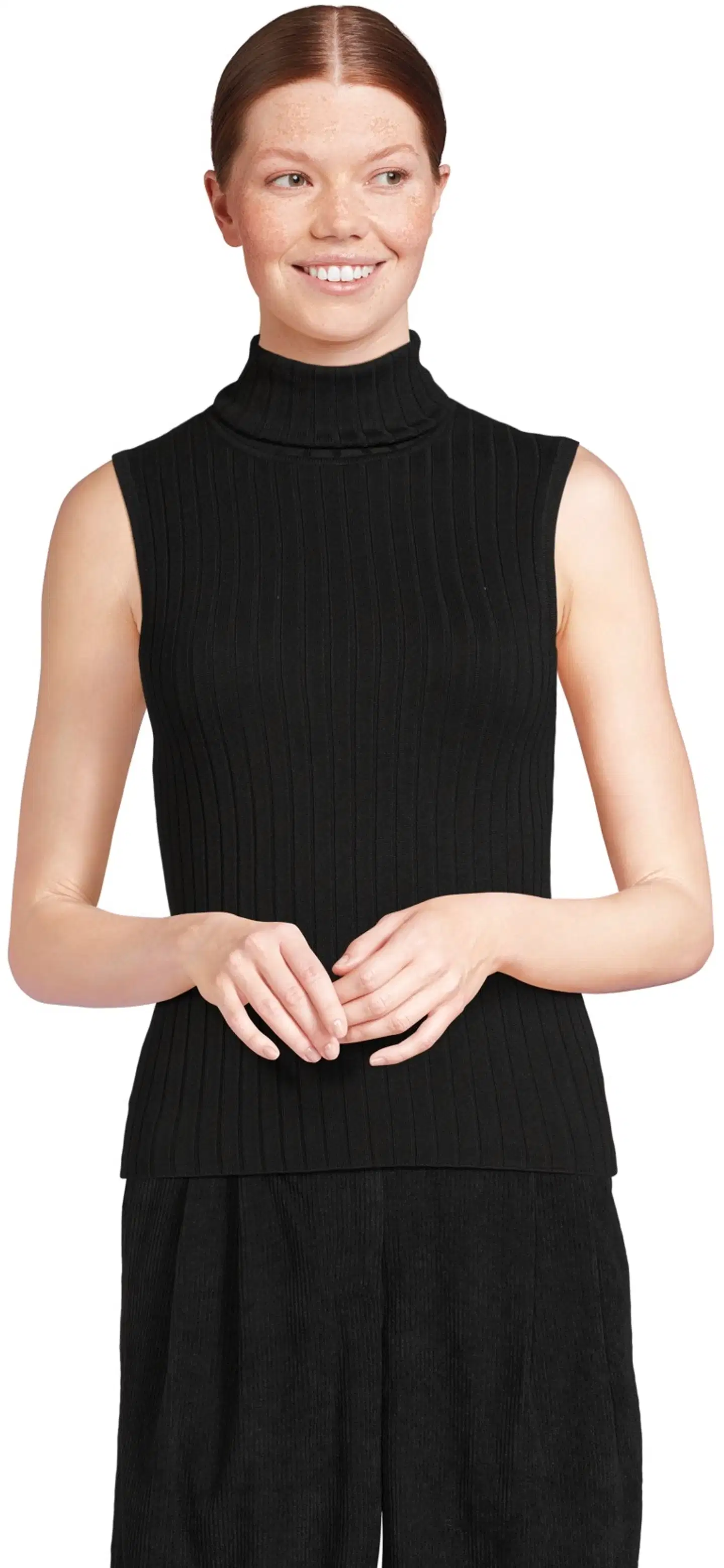 WKLY. naisten hihaton neulepoolo 213W341510 - Black - 1
