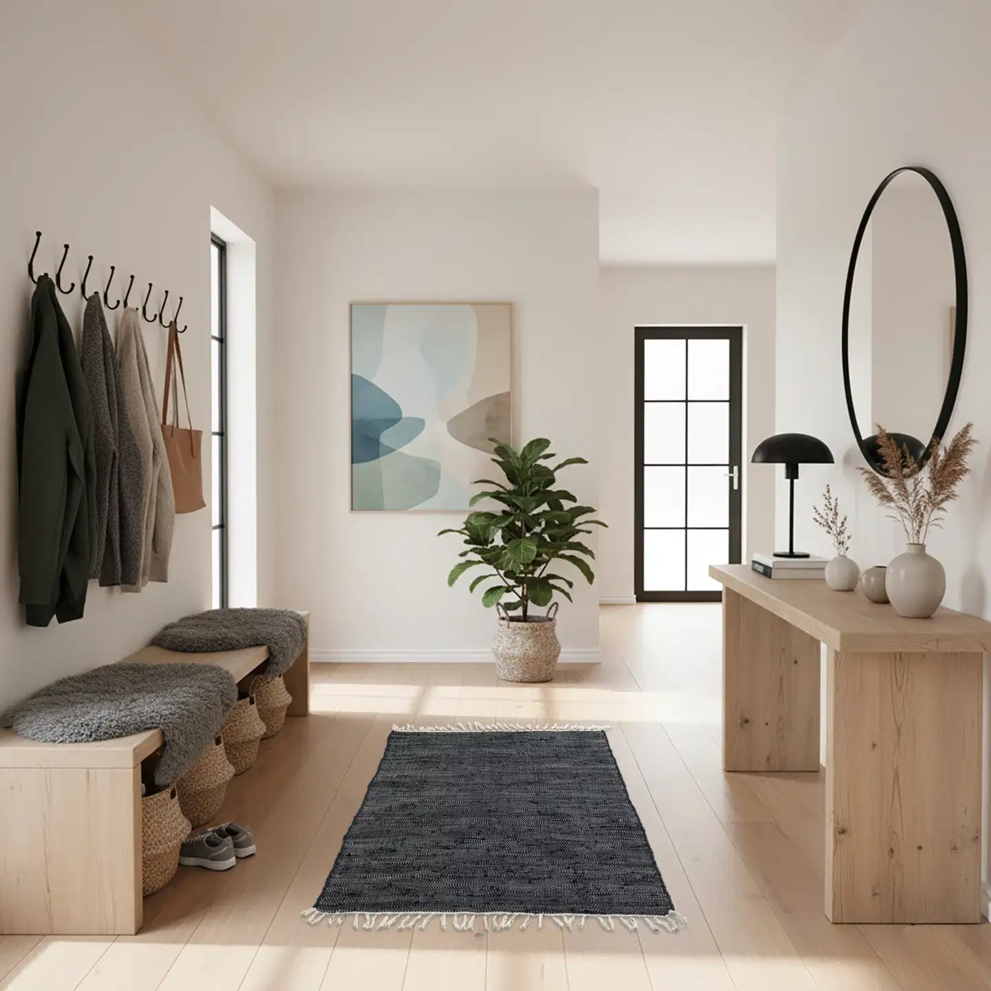 House puuvillamatto Thakurgaon 80 x 150 cm musta - 5