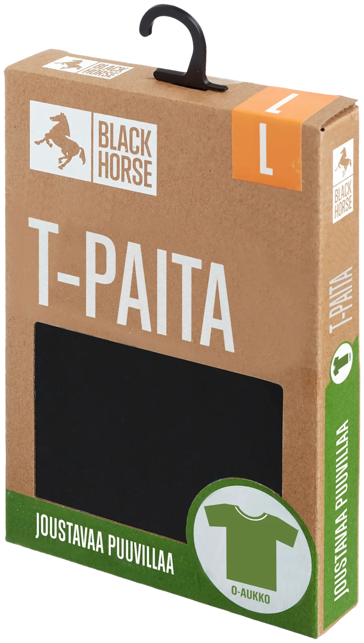 Black Horse miesten puuvilla T-paita O-pääntie I189 - BLACK - 3