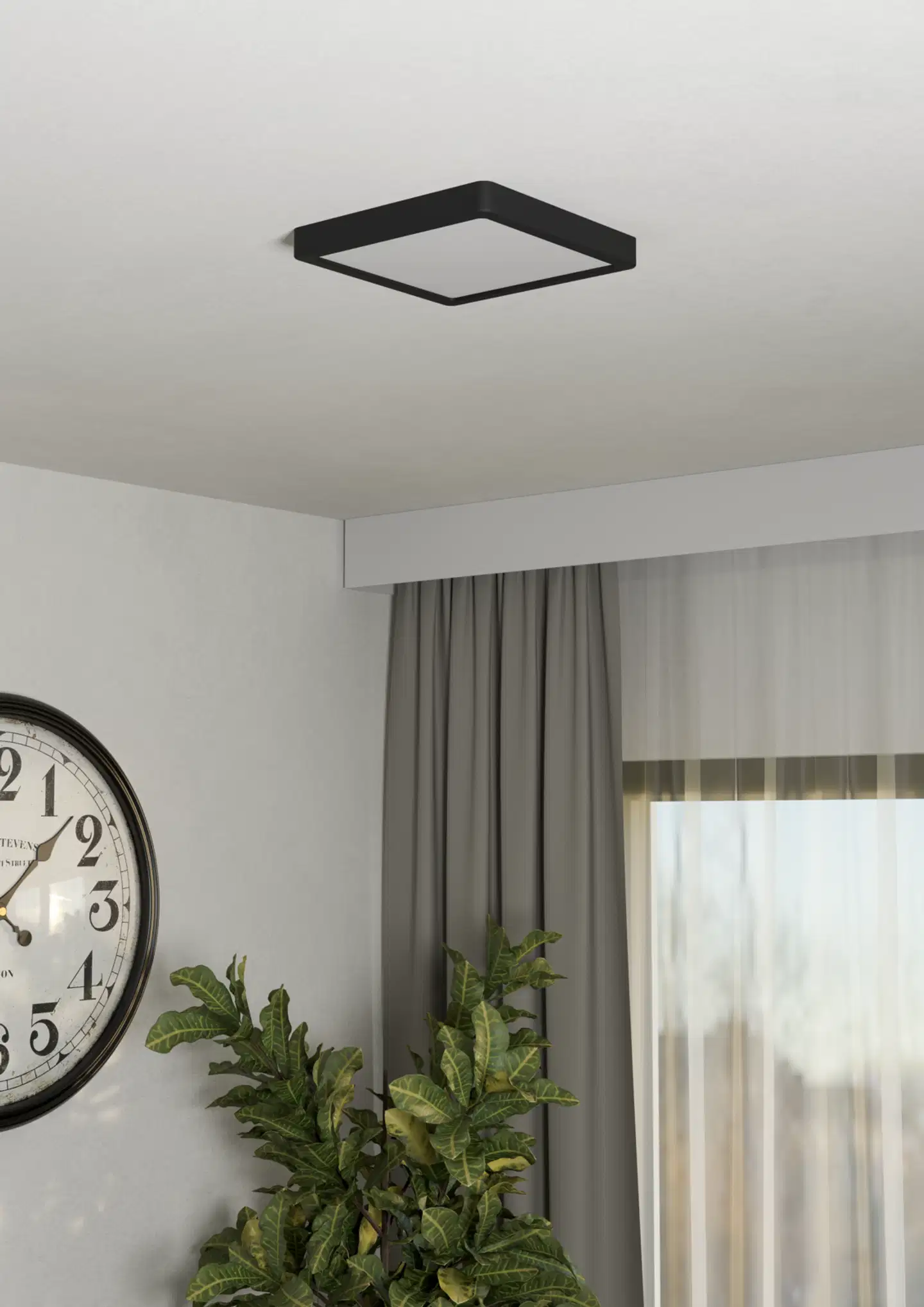 EGLO kattovalaisin Fueva 6 LED 10,5W CCT 22x22 cm musta - 9