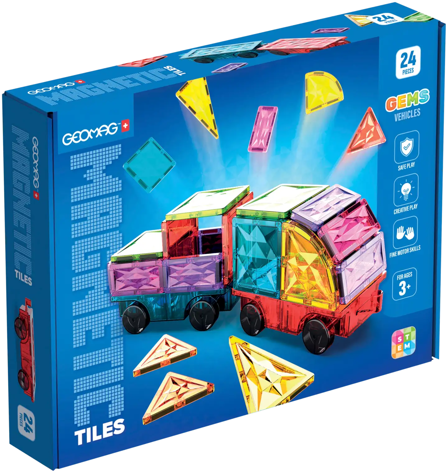 Geomag Magnetic Tiles Gems vehicles -rakennussetti - 2