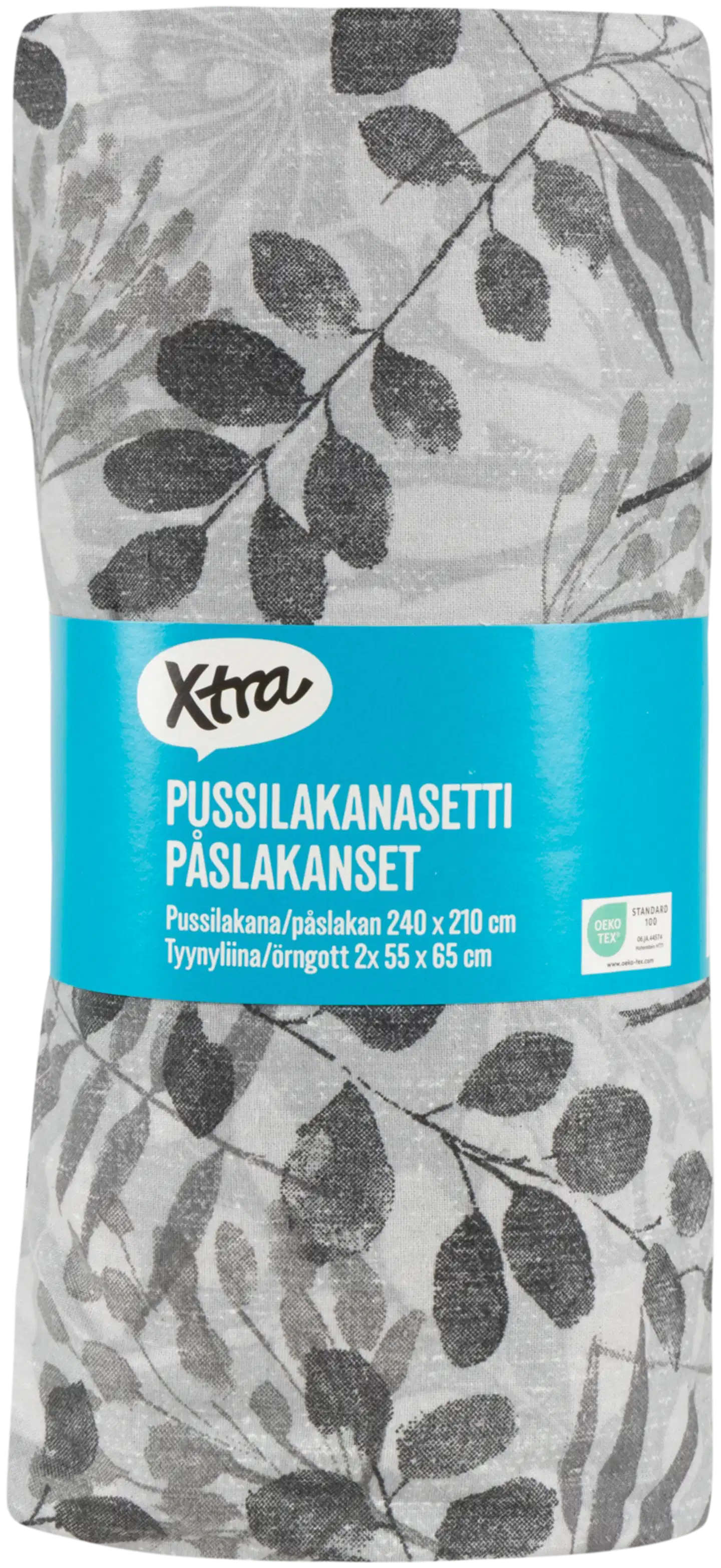 Xtra tuplapussilakanasetti Cherie 240x210 cm harmaa - 2