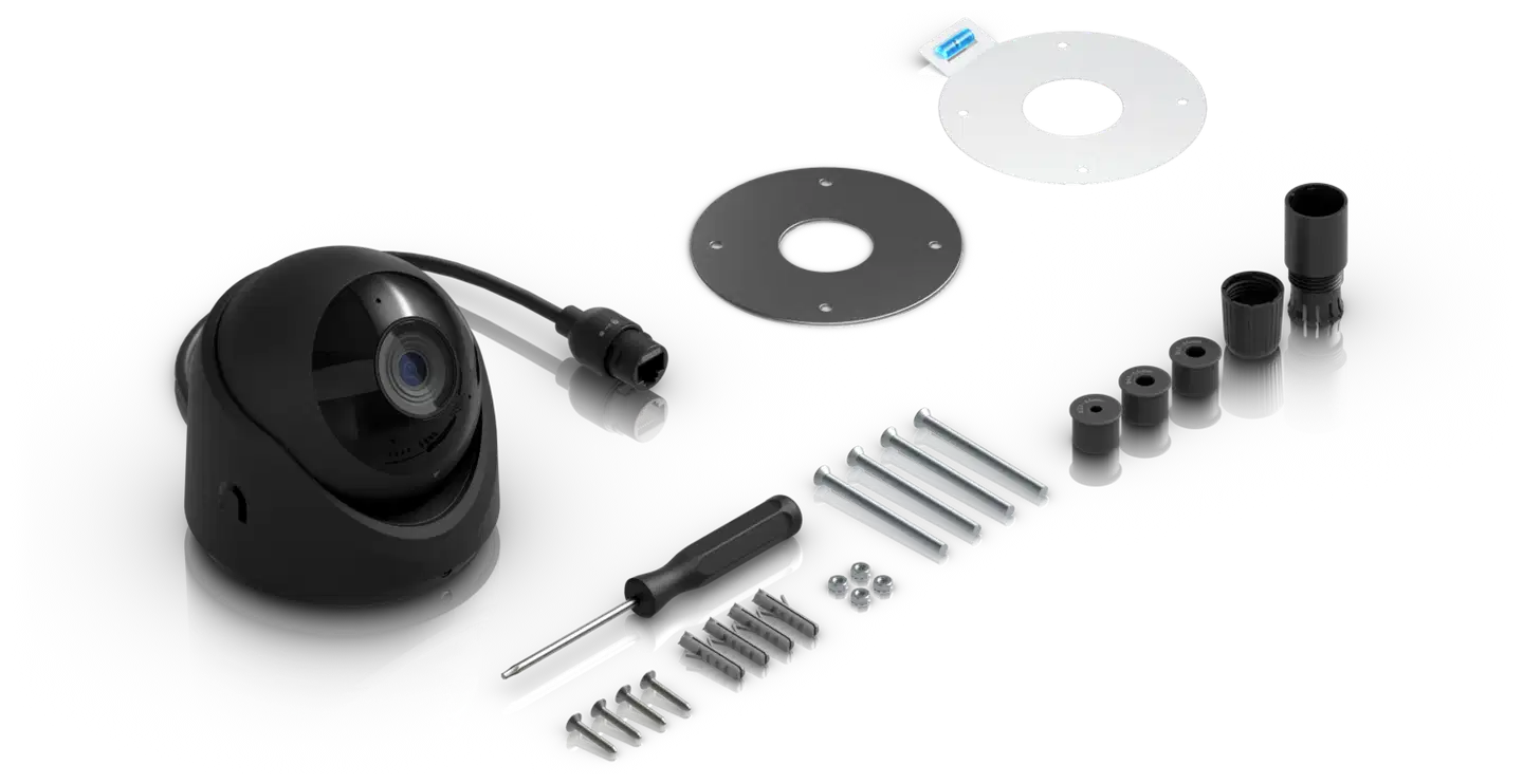 Ubiquiti sääsuojattu 4K PoE -valvontakamera erinomaisella kuvanlaadulla UVC-G6-Turret-W valkoinen - 1