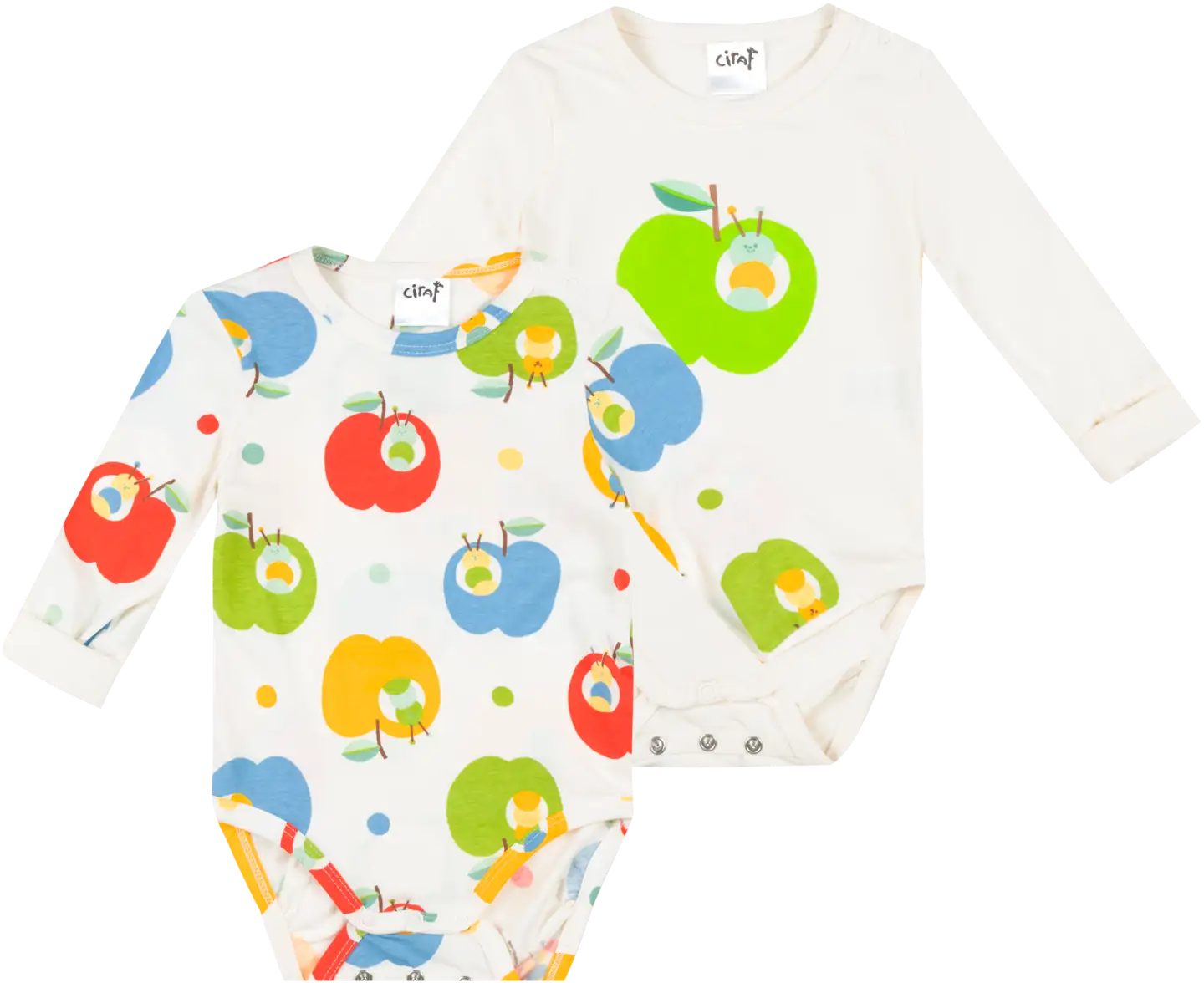 Ciraf vauvojen body Omppu 2-pack PatternLab - Optic White & aop - 1