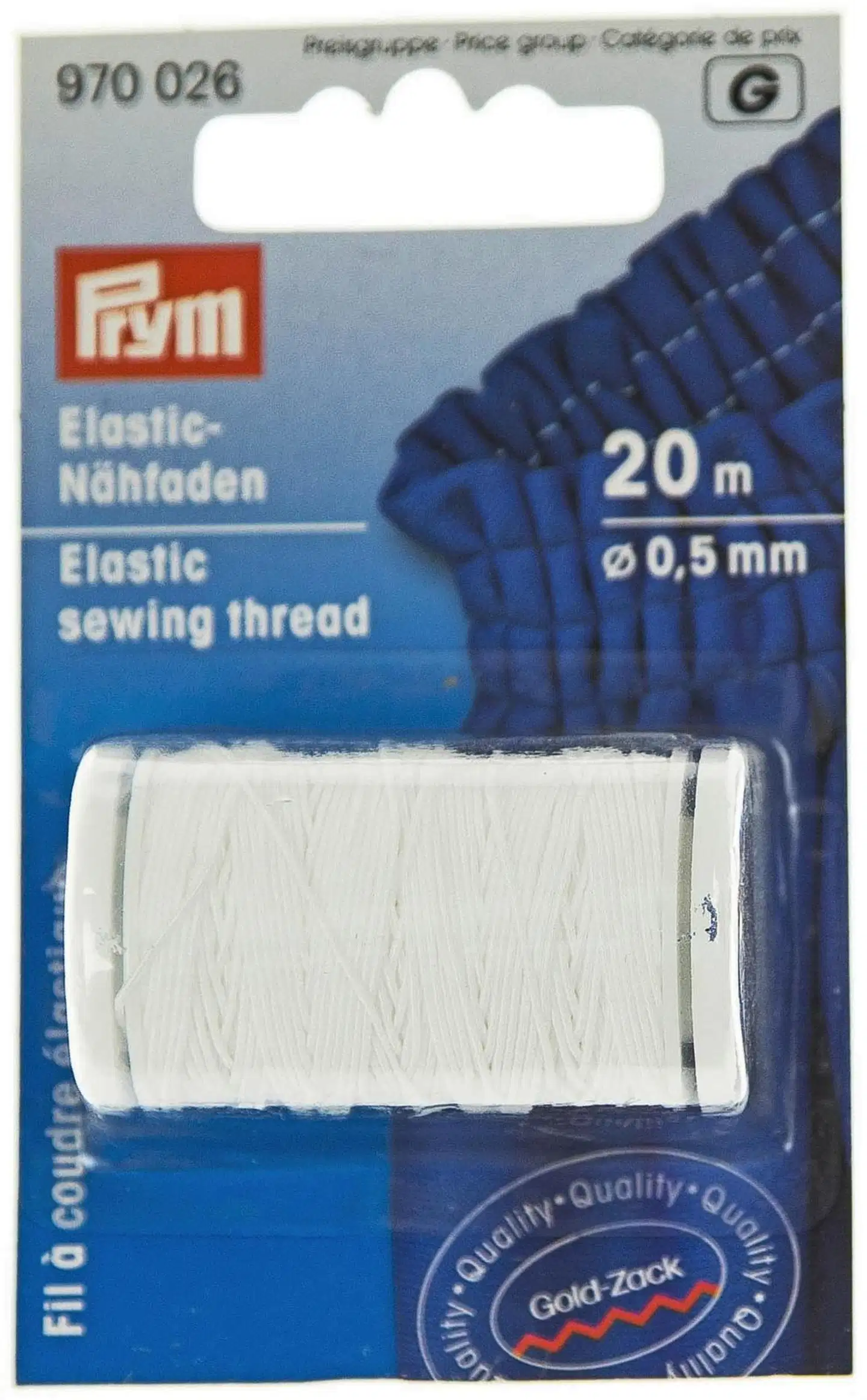 Prym rypytyslanka, paksuus 0,5 mm 20 m/rulla - VALKOINEN