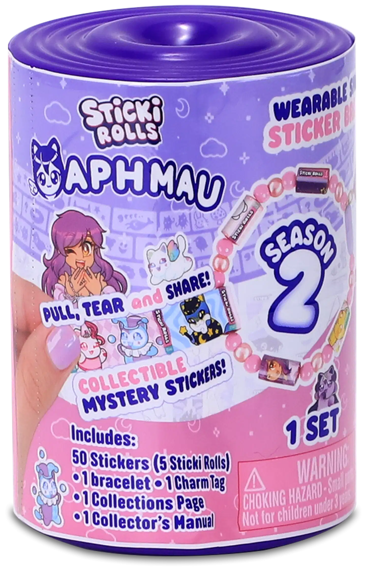 Sticki Rolls Aphmau Tarrarannekoru Yllätyspakkaus 50 tarraa - 13