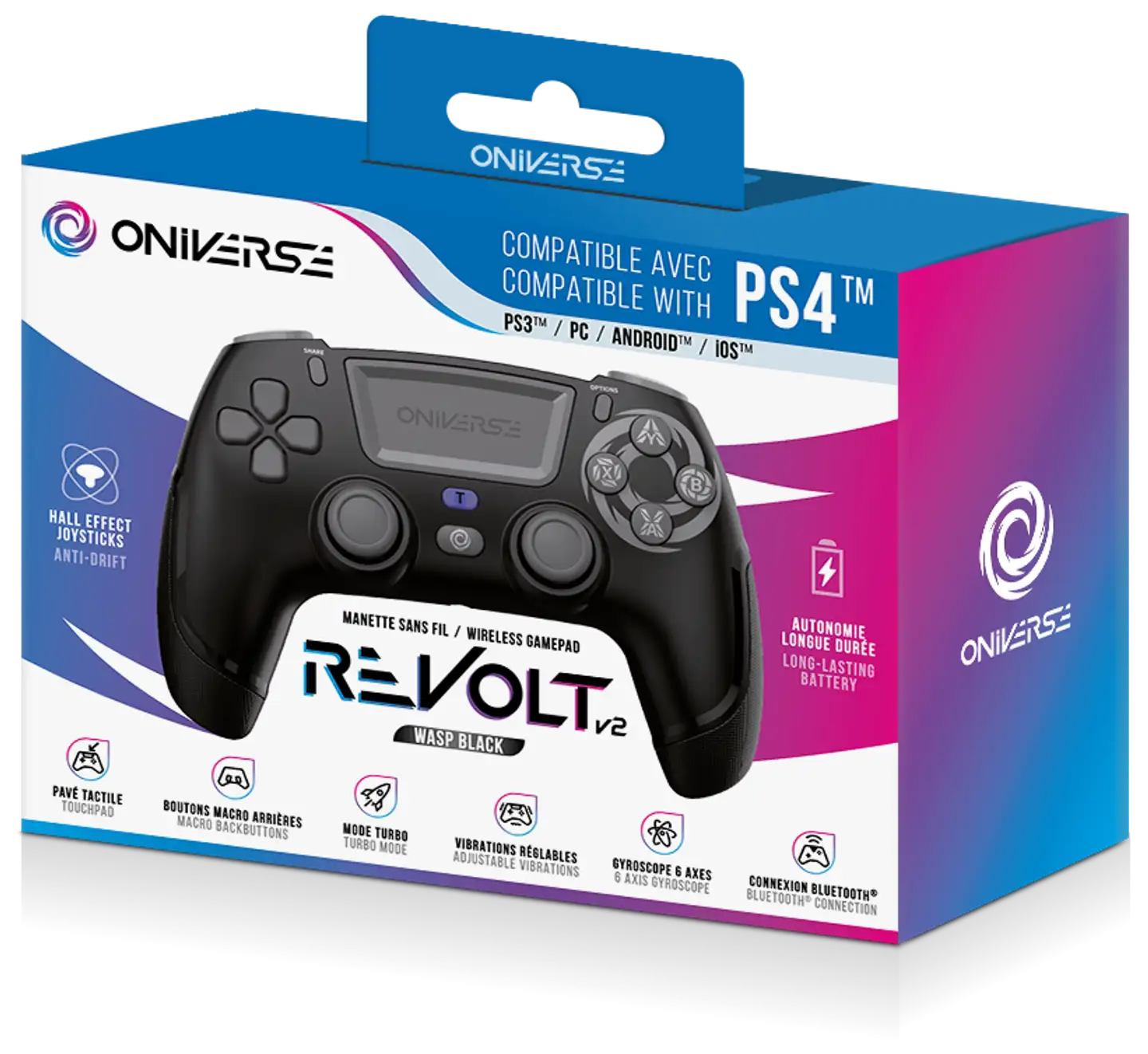 Oniverse Langaton PS4 ohjain Revolt V2 musta - 8