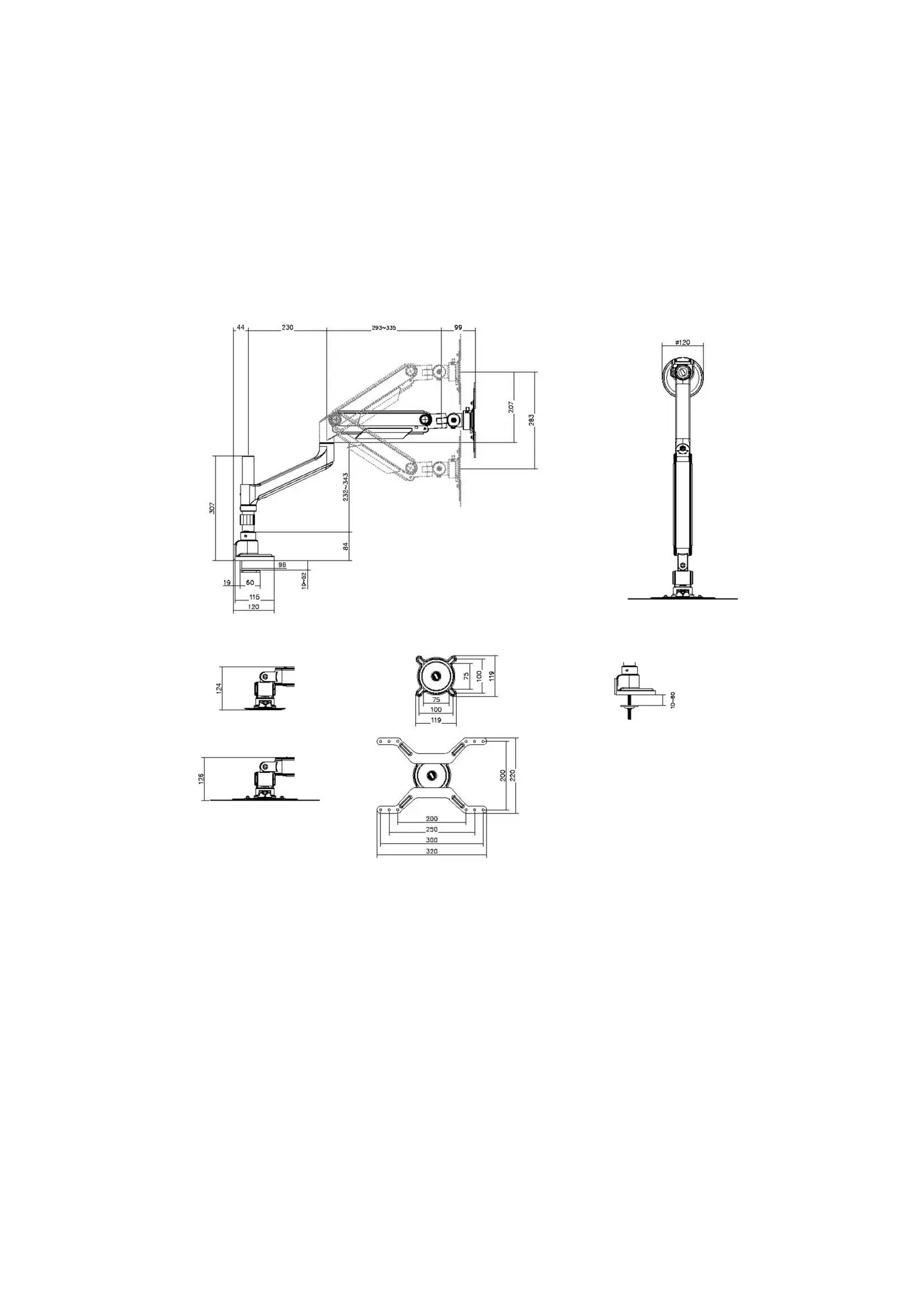 One For All DM5110 Heavy Duty Monitorivarsi, musta - 9