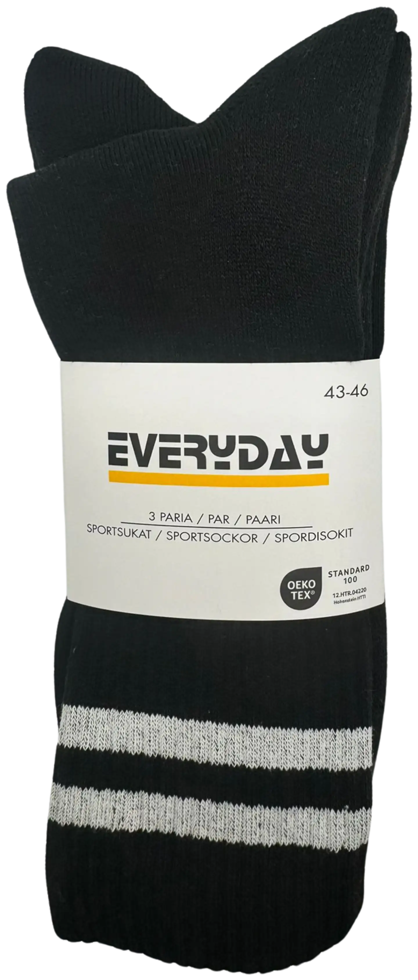 Everyday unisex urheilusukat 3P - BLACK - 1