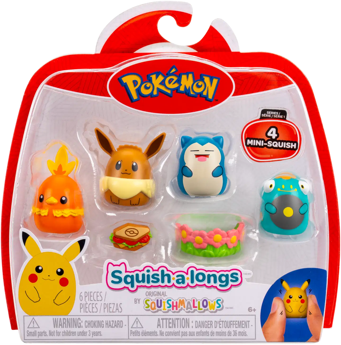 Squishalongs Pokemon 4 Pk Eevee/snorlax - 2
