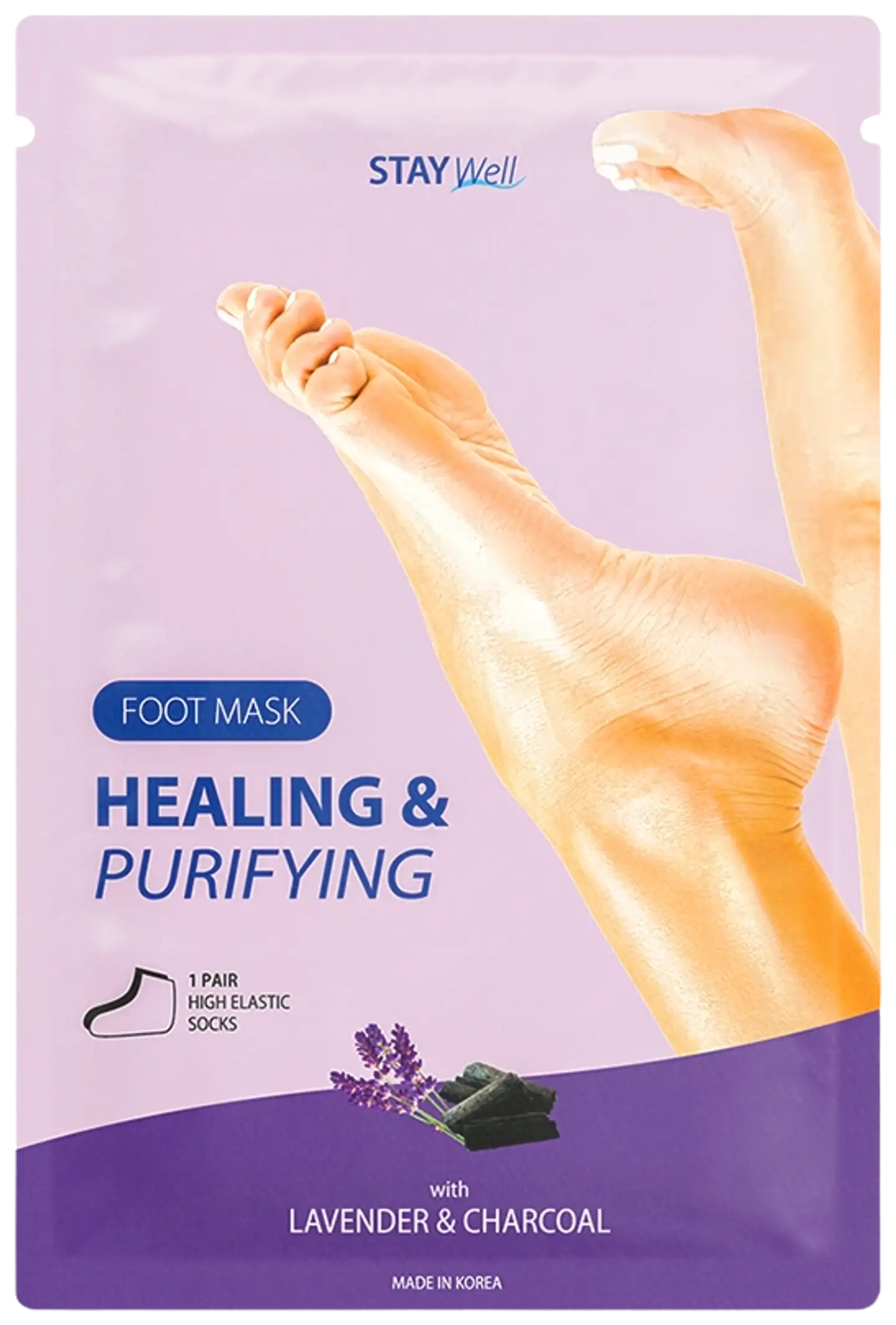 Stay Well Healing & Purifying Foot Mask CHARCOAL