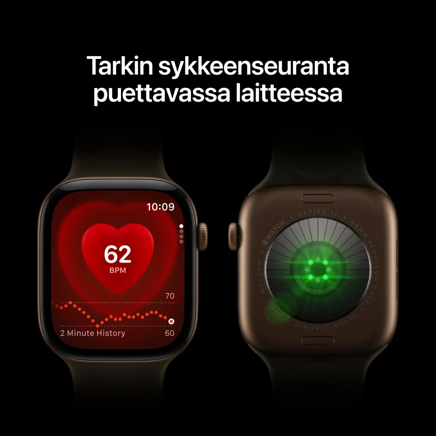 Apple Watch Series 12 GPS 42 mm:n vaaleankultainen alumiinikuori ja hiekanvärinen urheiluranneke - S/M - MJED4QN/A - 3