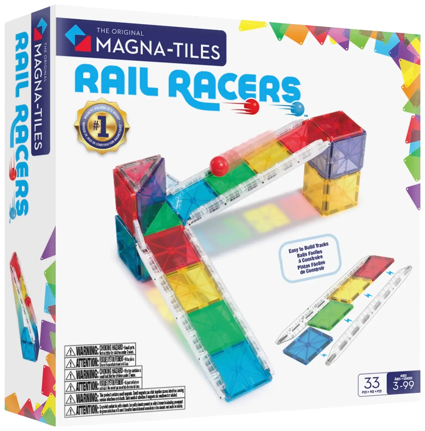 MAGNA-TILES® Rail Racer Small -kuularata 33 osaa magn. rak.sarja - 2