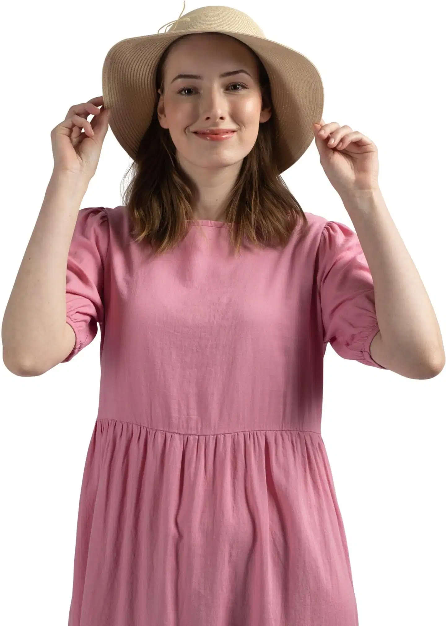 London Fog naisten pellavasekoitemekko 218L261703 - Cashmere rose - 7