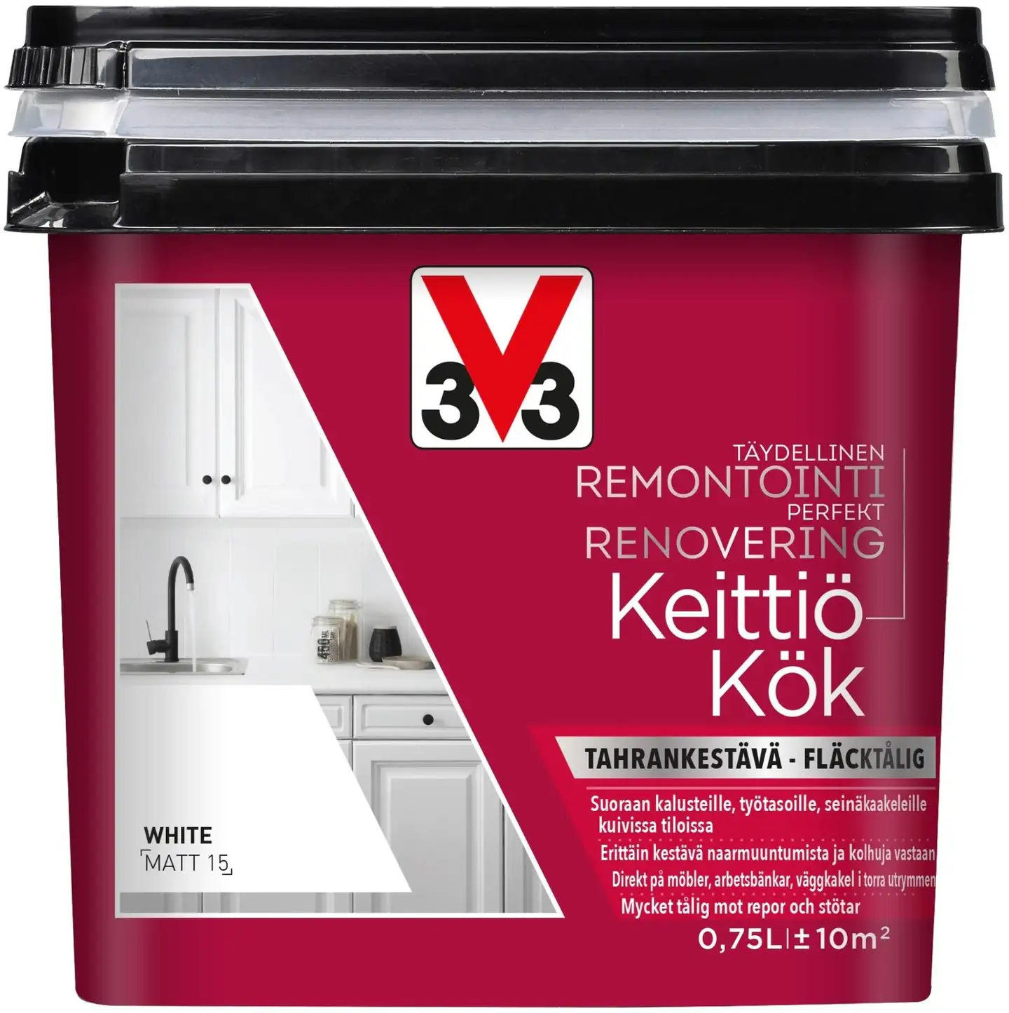 V33 Remontointimaali keittiö 750ml White matt