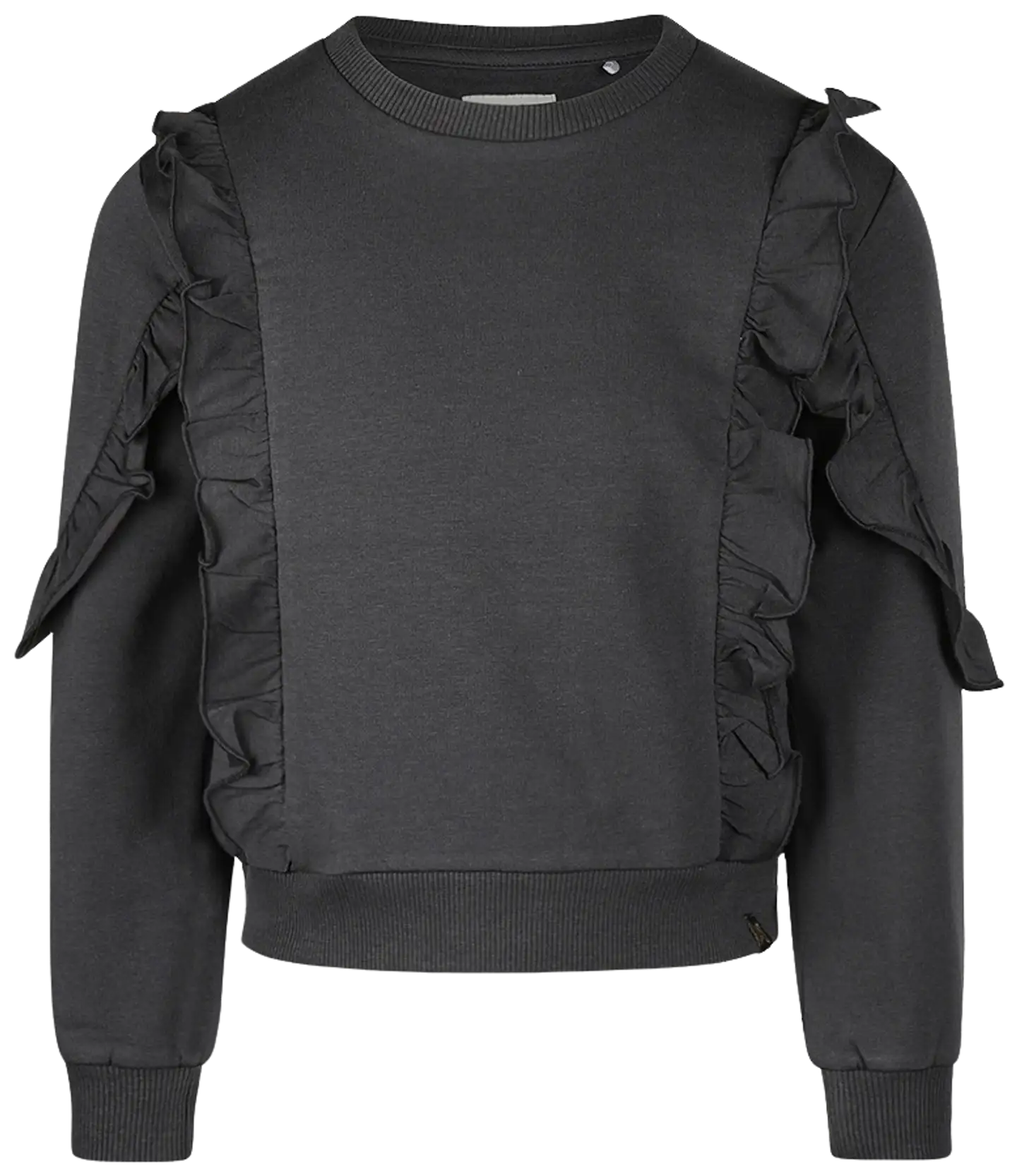 Kokonoko lasten collegepusero, jossa röyhelöitä O56934 - Faded black - 1