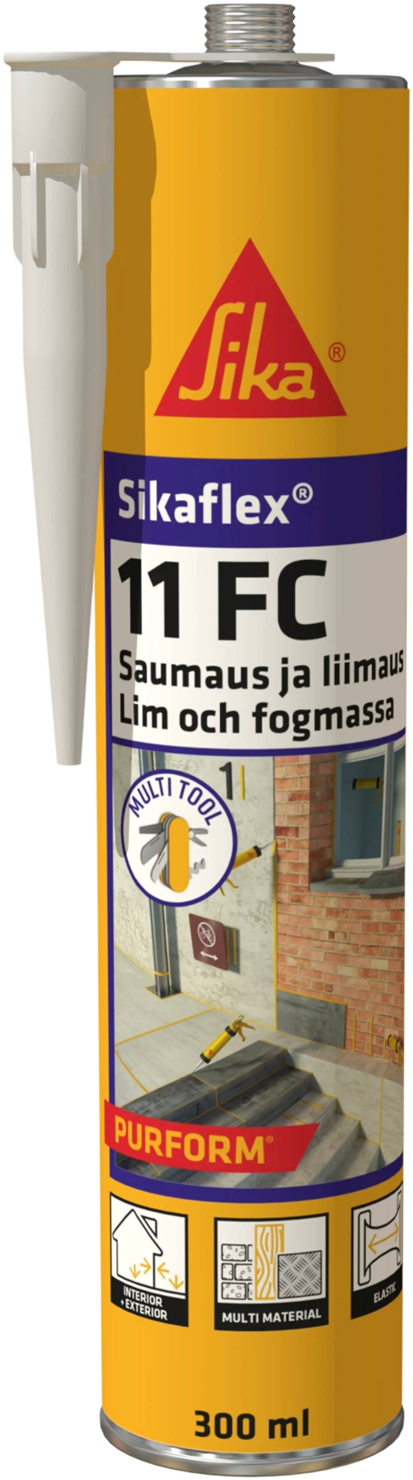 Sika saumaus- ja liimamassa Sikaflex-11FC Purform 300 ml musta