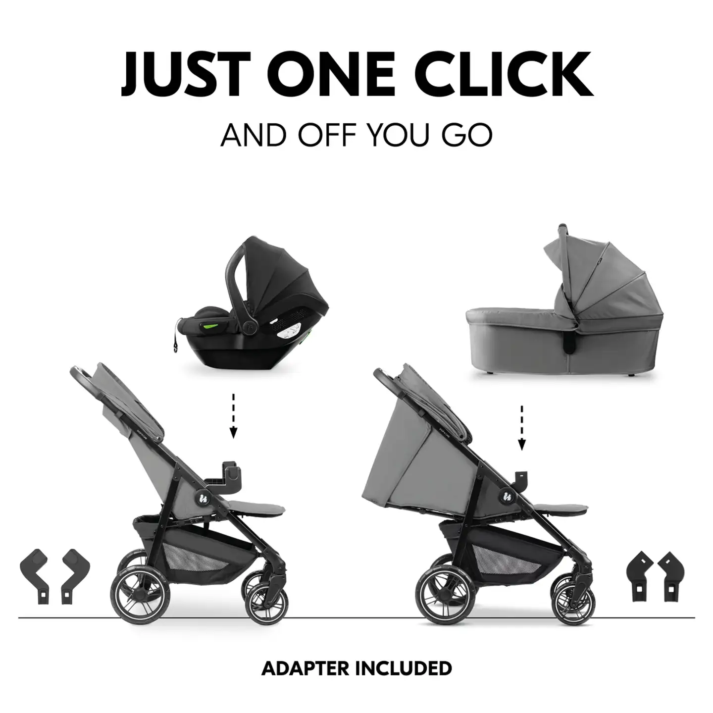Hauck yhdistelmävaunut Shop N Care Trio Set 0-25 kg harmaa - 20