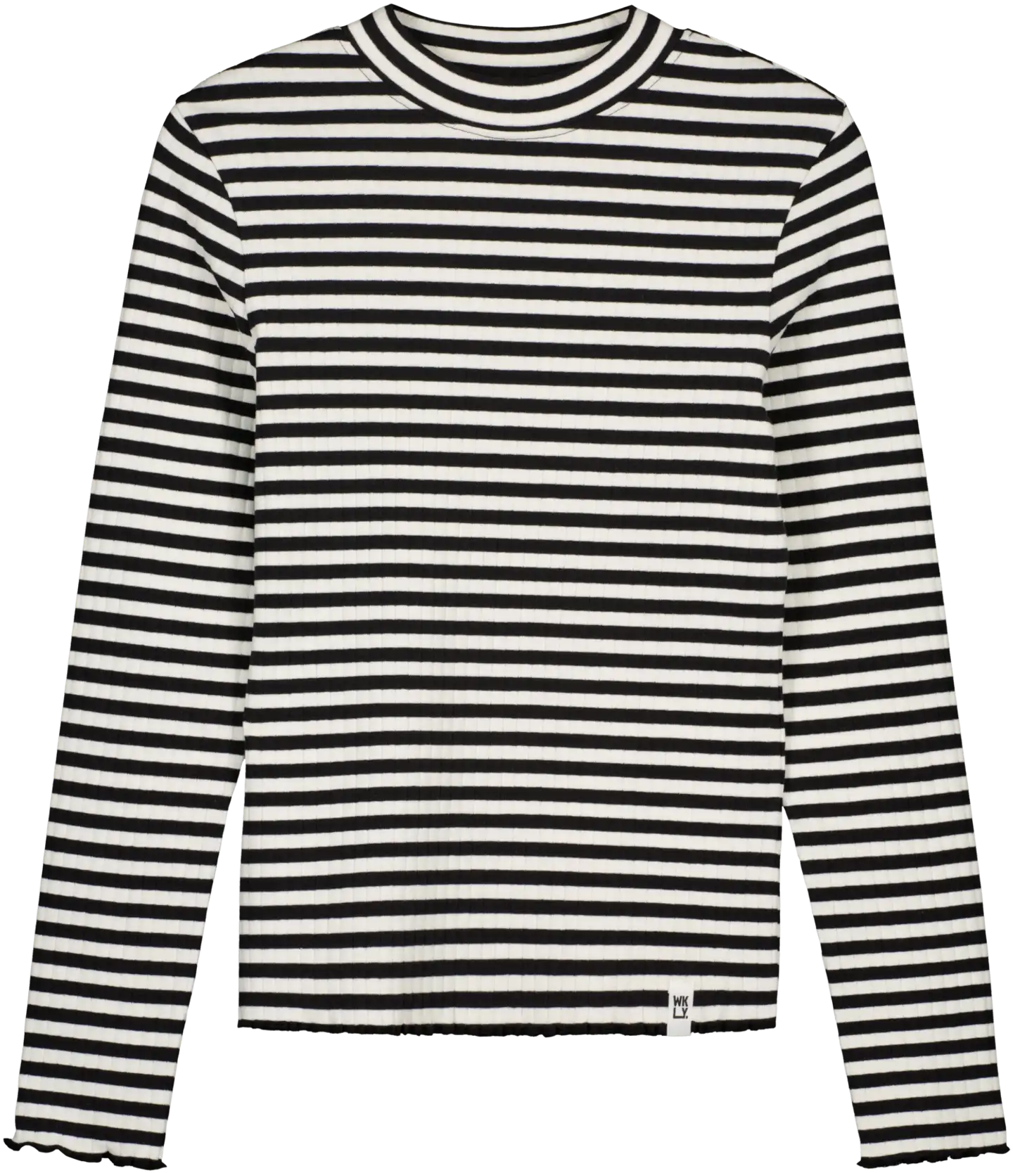WKLY. naisten raidallinen pusero kilpikonnakauluksella 213W341208 - black/off white - 1