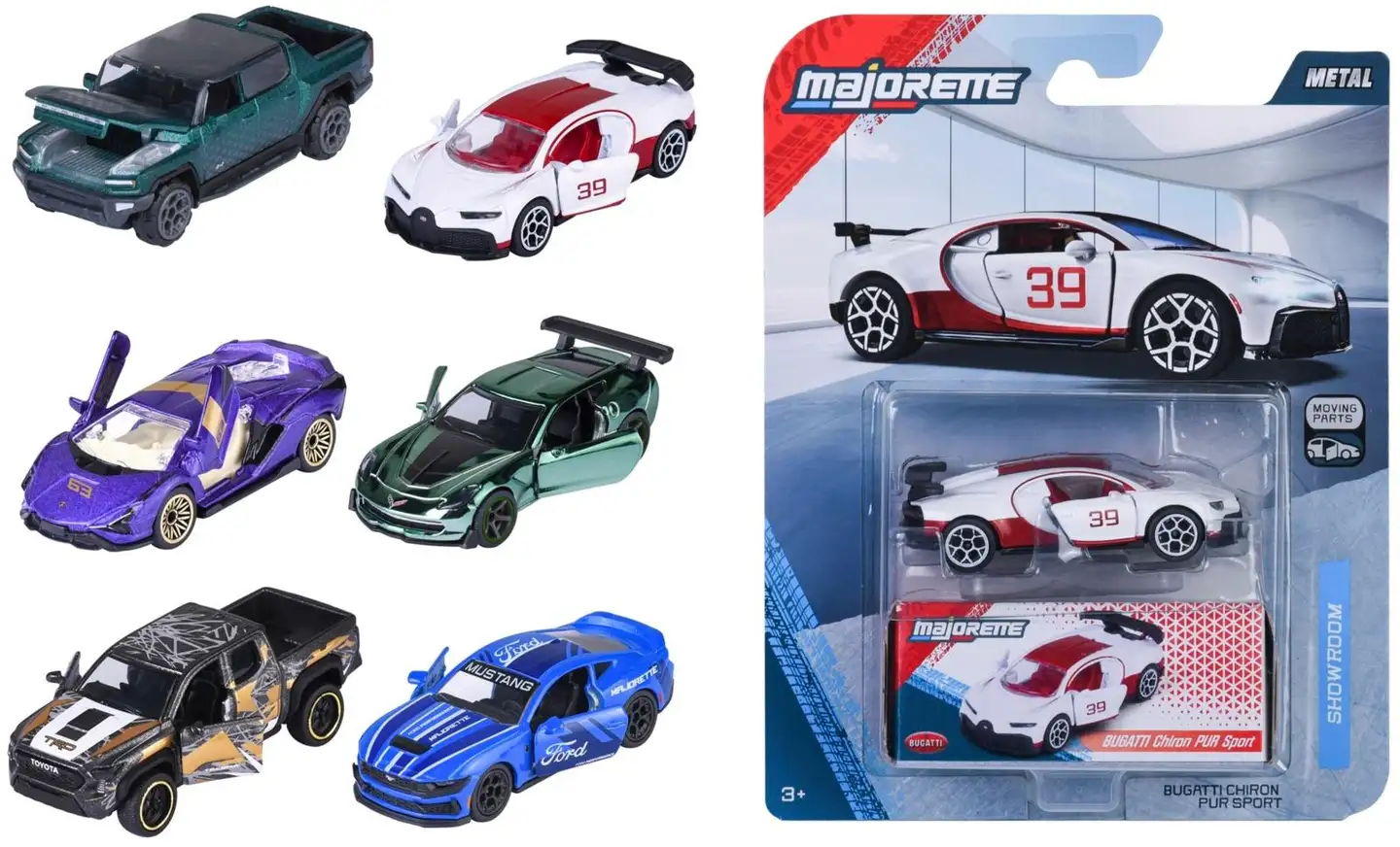 Majorette Showroom Deluxe auto, metallivalettu (die-cast), 7,5 cm, 1:64, useita erilaisia, lajitelma, myydään yksittäin - 1