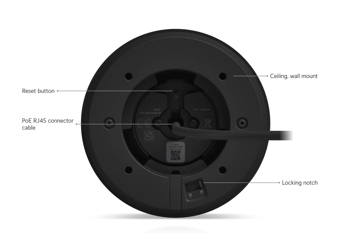 Ubiquiti sääsuojattu 4K PoE -valvontakamera erinomaisella kuvanlaadulla UVC-G6-Turret-B musta - 10