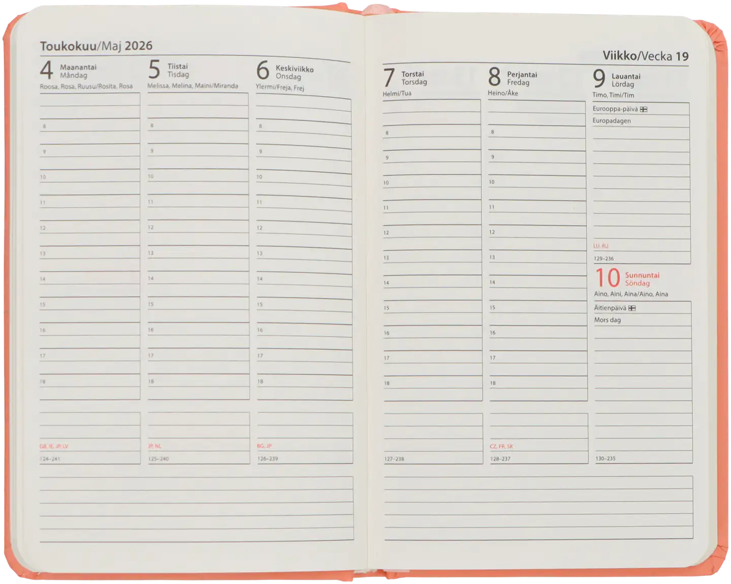 Taskukalenteri A6 pinkki - 3