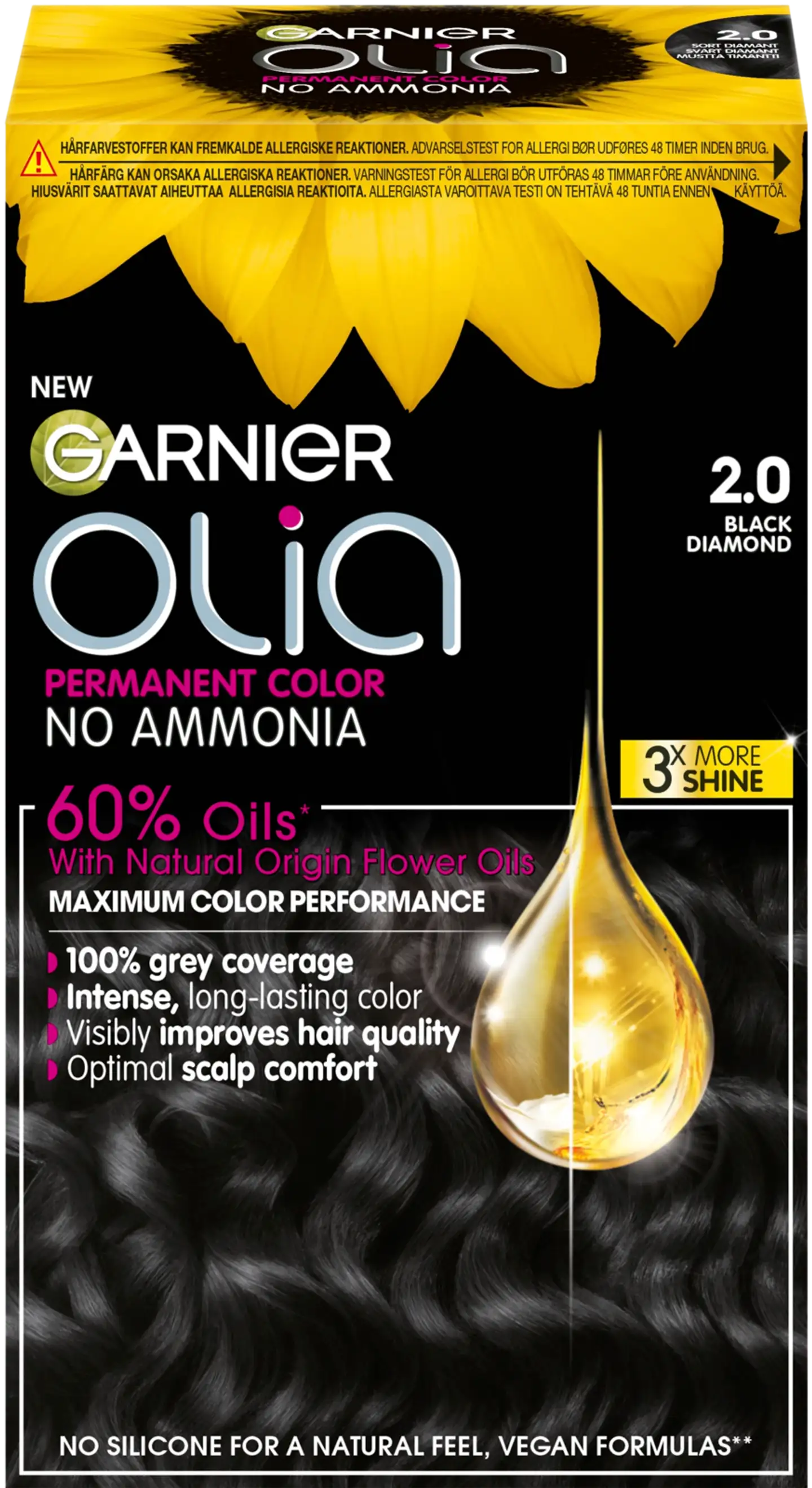 Garnier Olia 2.0 Black Diamond kestoväri 174ml - 1