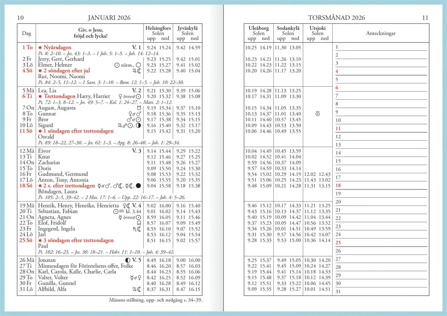 Ajasto Fickkalender Universitetsalmanackan - 2