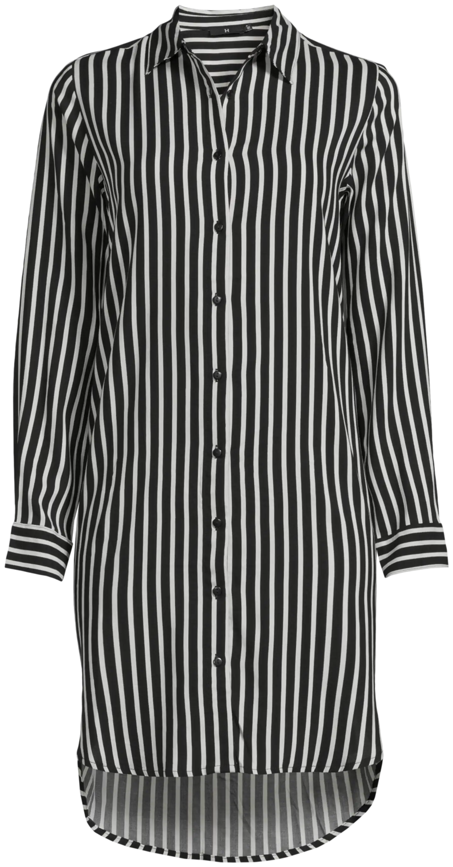 House naisten kauluspaita pitkä 228H260311 - Black white - 2