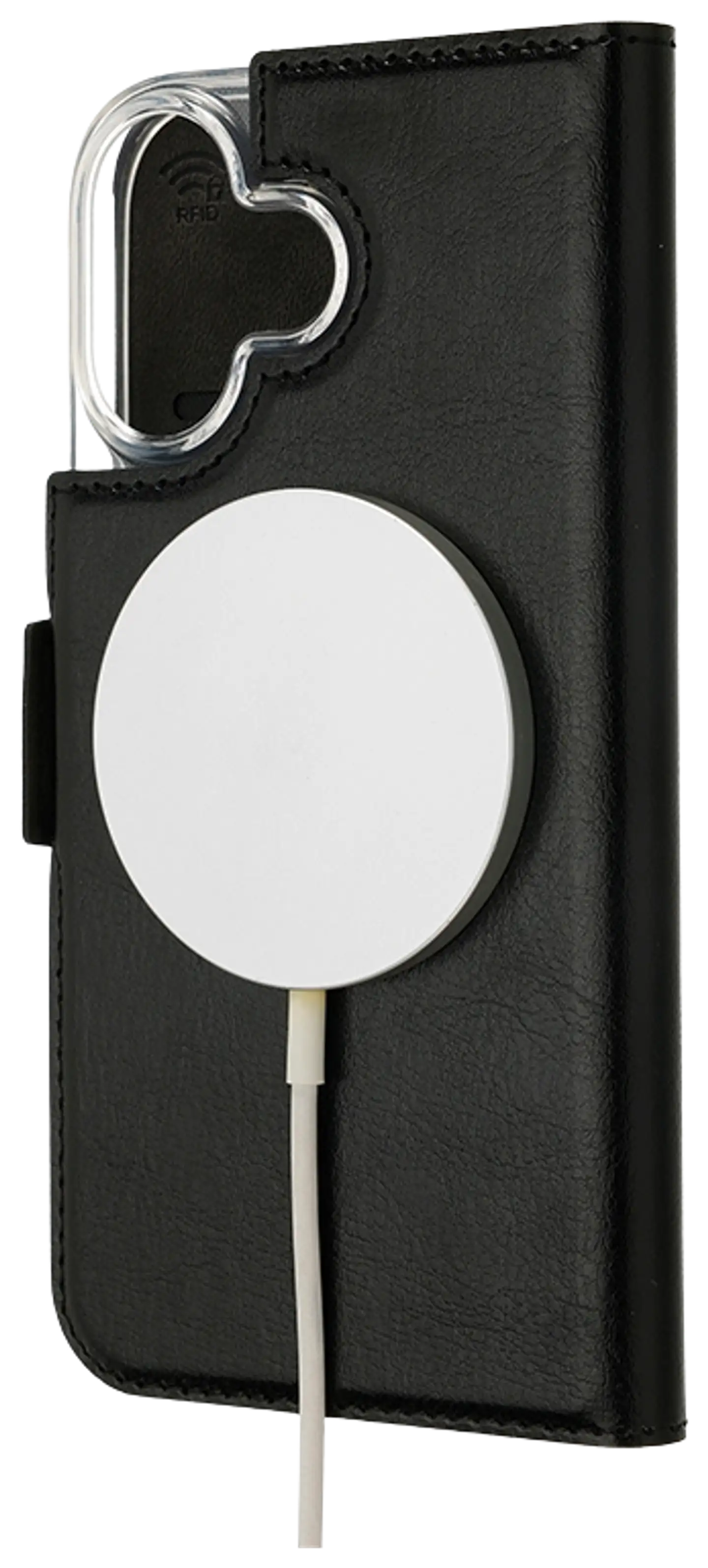 Wave MagSafe -yhteensopiva Book Case, Apple iPhone 17, musta - 2