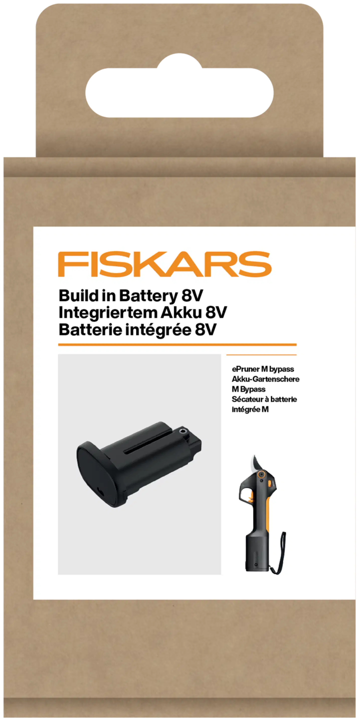 Fiskars Power Sisäänrakennettu akku 8V, Akkuoksasakset M
