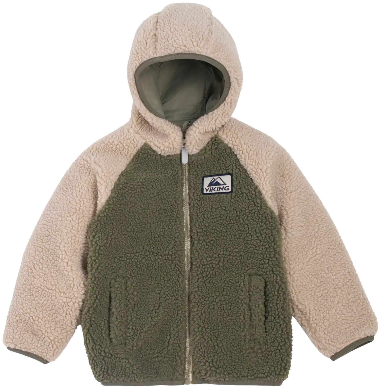 Viking lasten kääntötakki Play Reversible Pile Jacket 50-25035 - OLIVE - 1