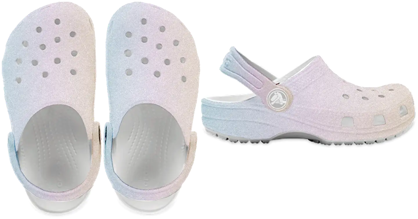 Crocs lasten pistokas Classic Iridescent Glitter - WHITE - 8