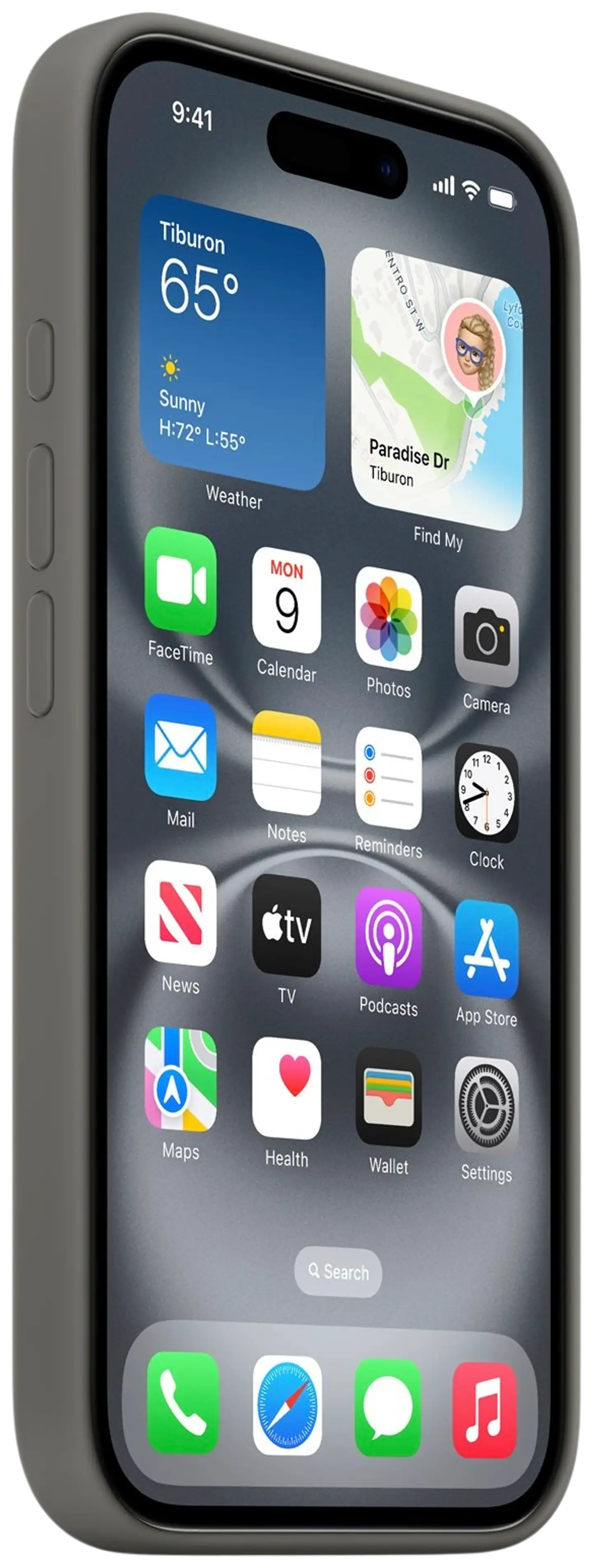 Apple iPhone 16 silikoni suojakuori  - Stone Gray - 2