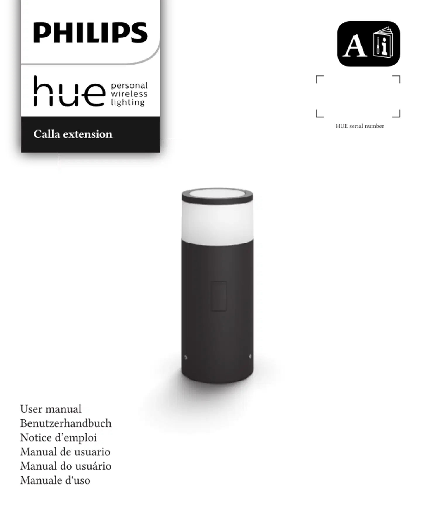 Philips Hue Calla -lisäjalusta ulkokäyttöön 8W 2000-6500K 590LM musta - 2