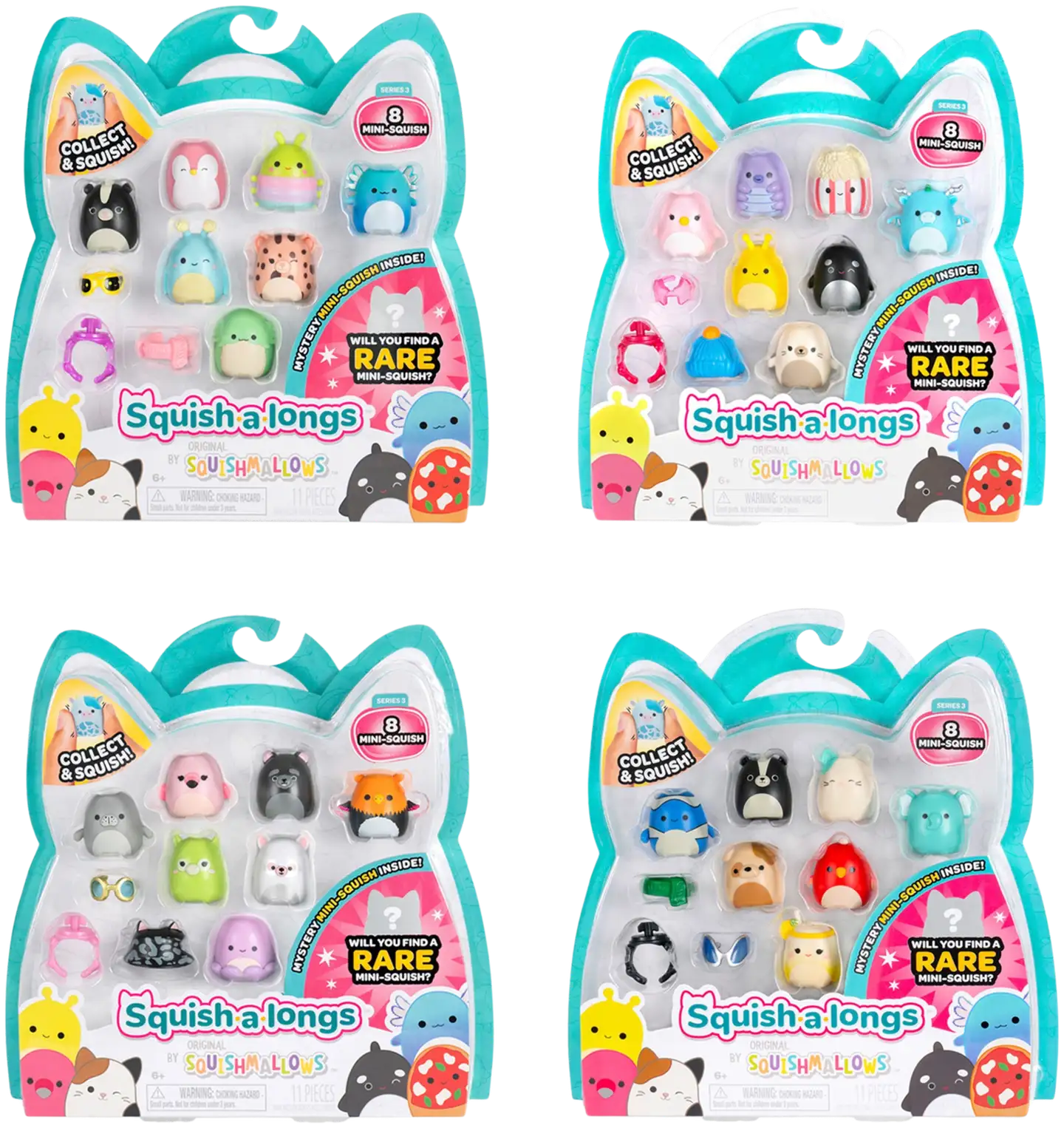 Squish-a-longs 2,5 cm hahmo 8 kpl S3 - 1