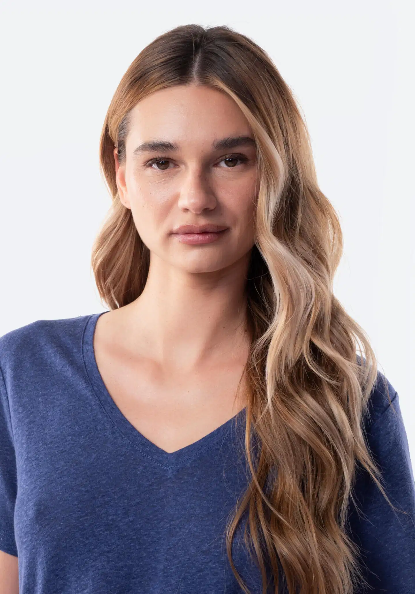 TEX naisten T-paita Pellava I282695 - INDIGO - 5