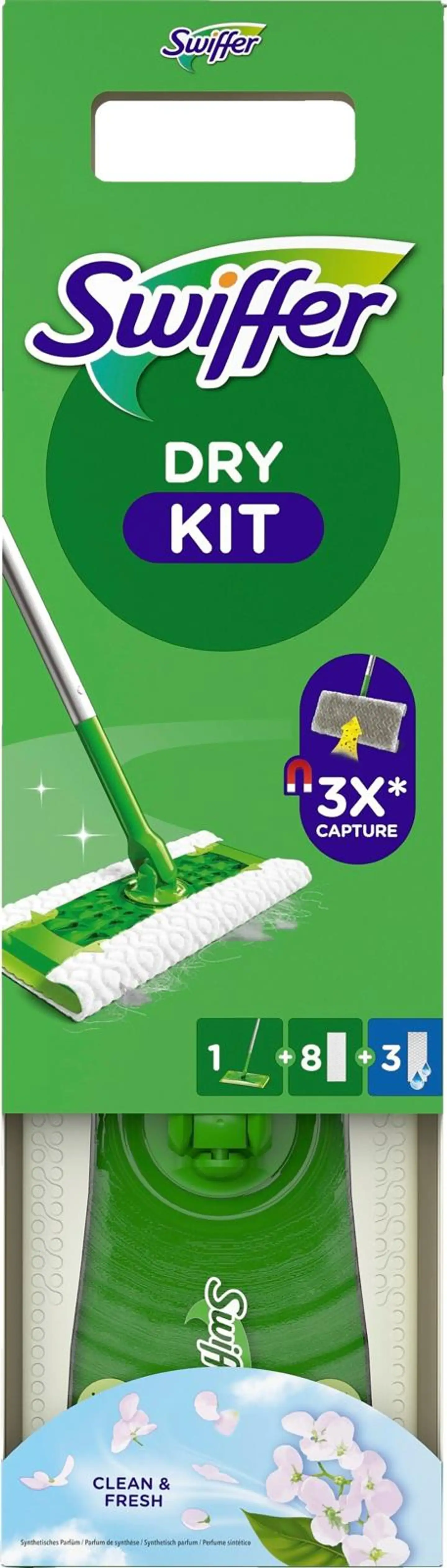 Swiffer Kit Floor kahva 1 (+8dry +3wet)